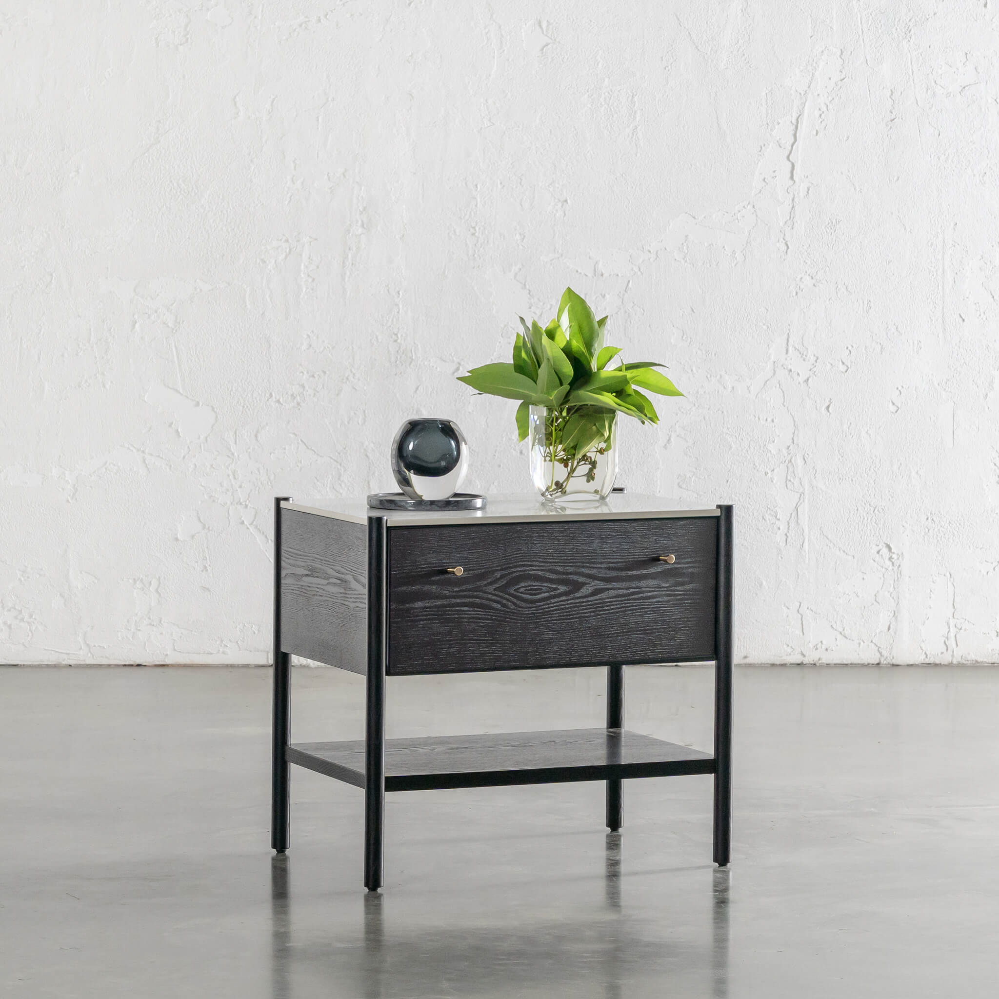 Branzano Night Stand – Carrara White Ceramic Top