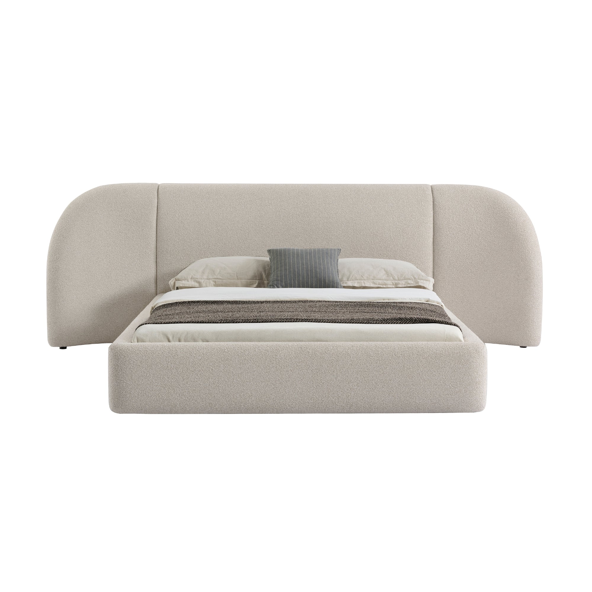Divan Queen Bed Natural Boucle