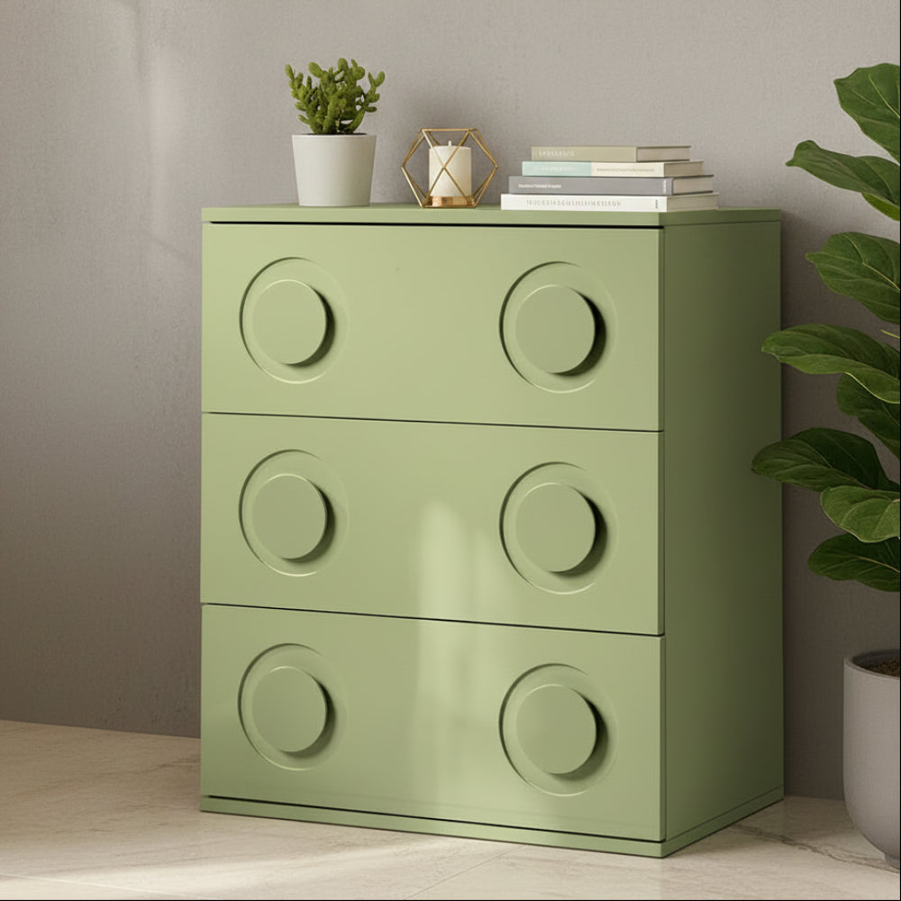 Haven 3 Chest of Drawers Cabinet Bedroom Dresser Night Stand Green
