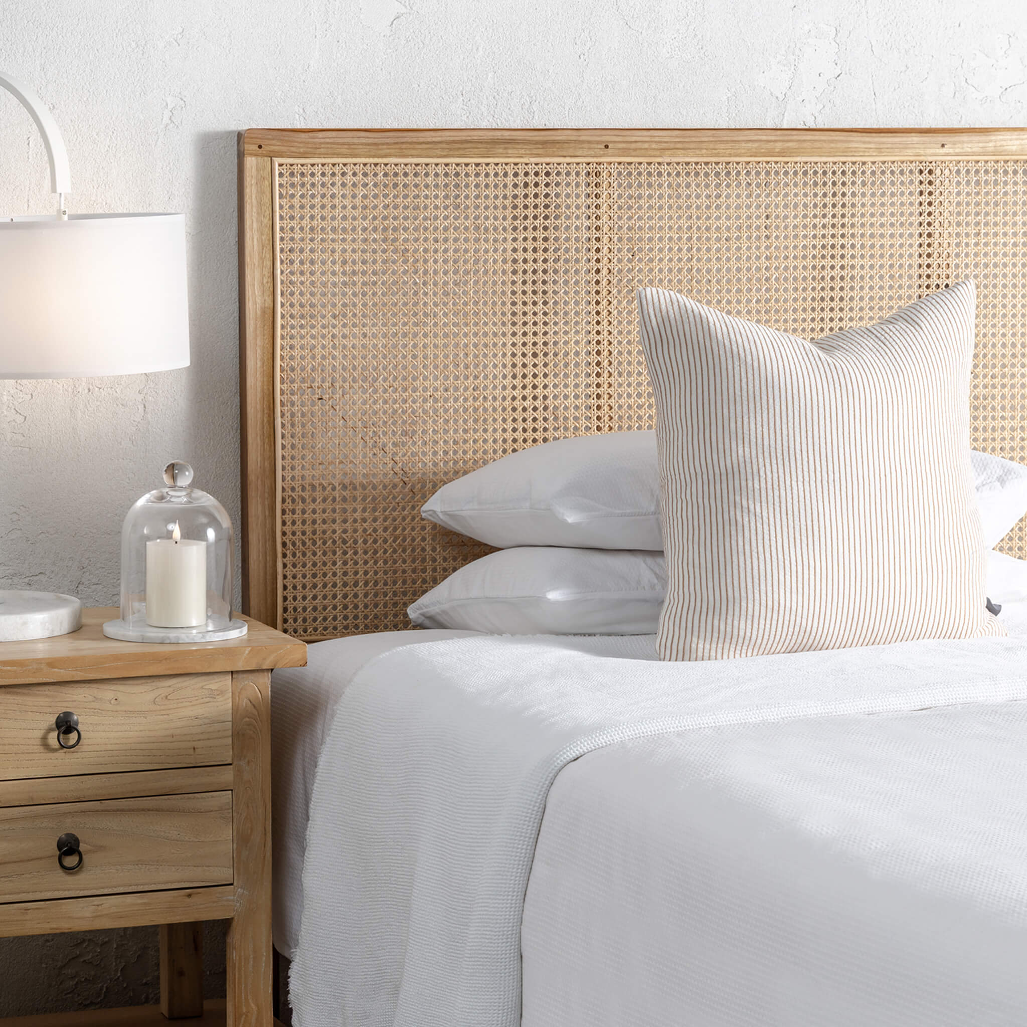 Maland Rattan Bedhead – Natural Frame + Natural Rattan