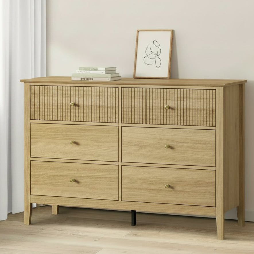 Nordic 6 Chest of Drawers Dresser Tallboy Natural