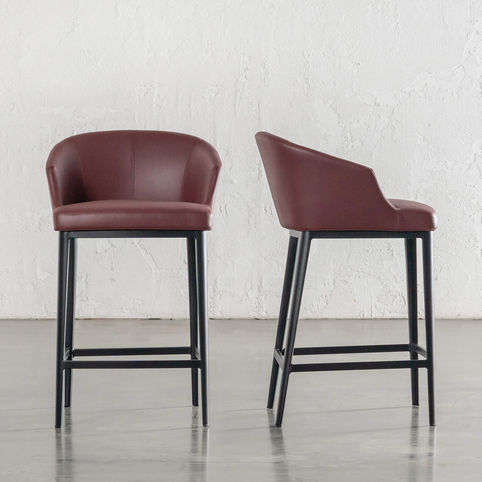 Antonis Counter Stool – Burnished Currant Vegan Leather - Image 1