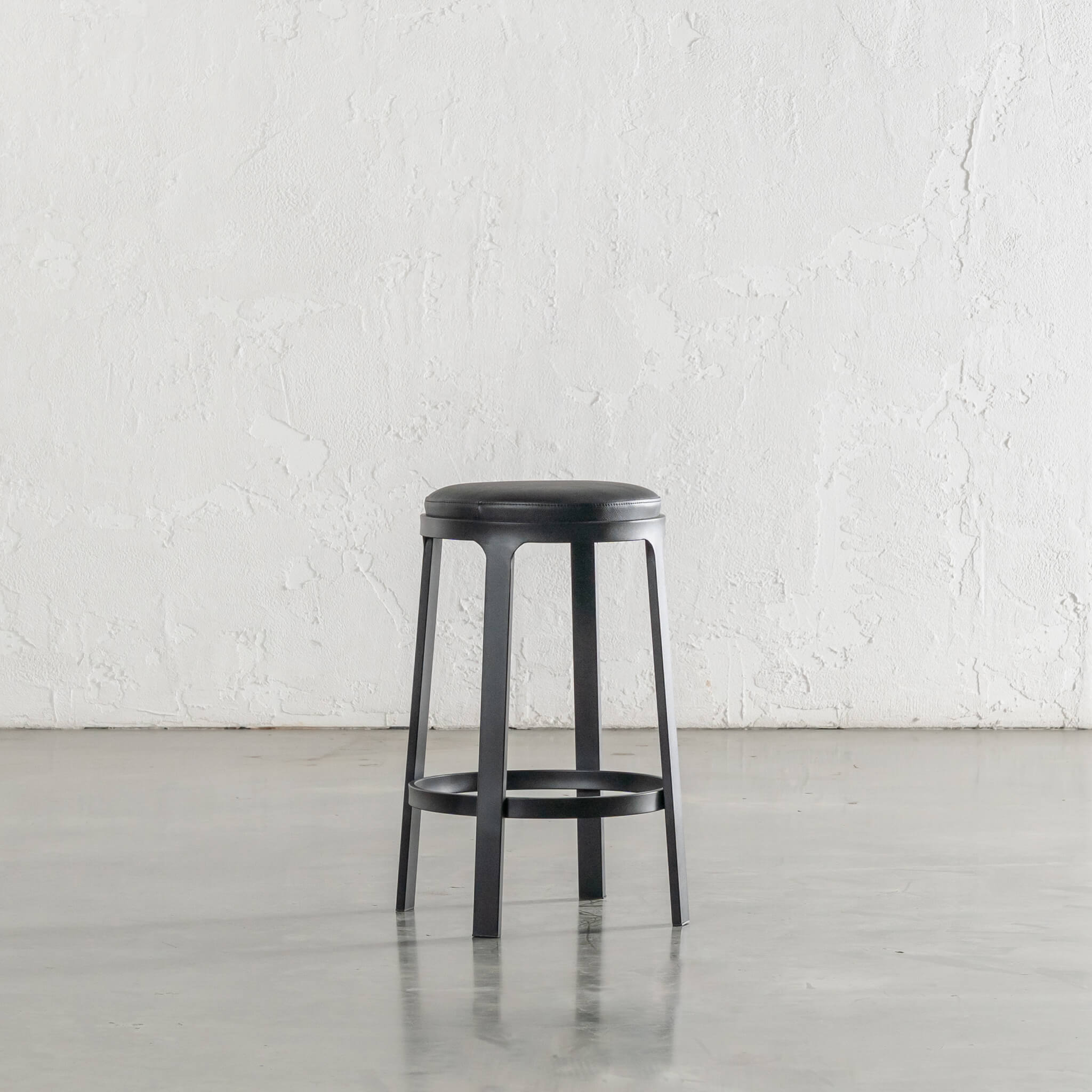 Arnhem Counter Stool – Noir Black Vegan Leather