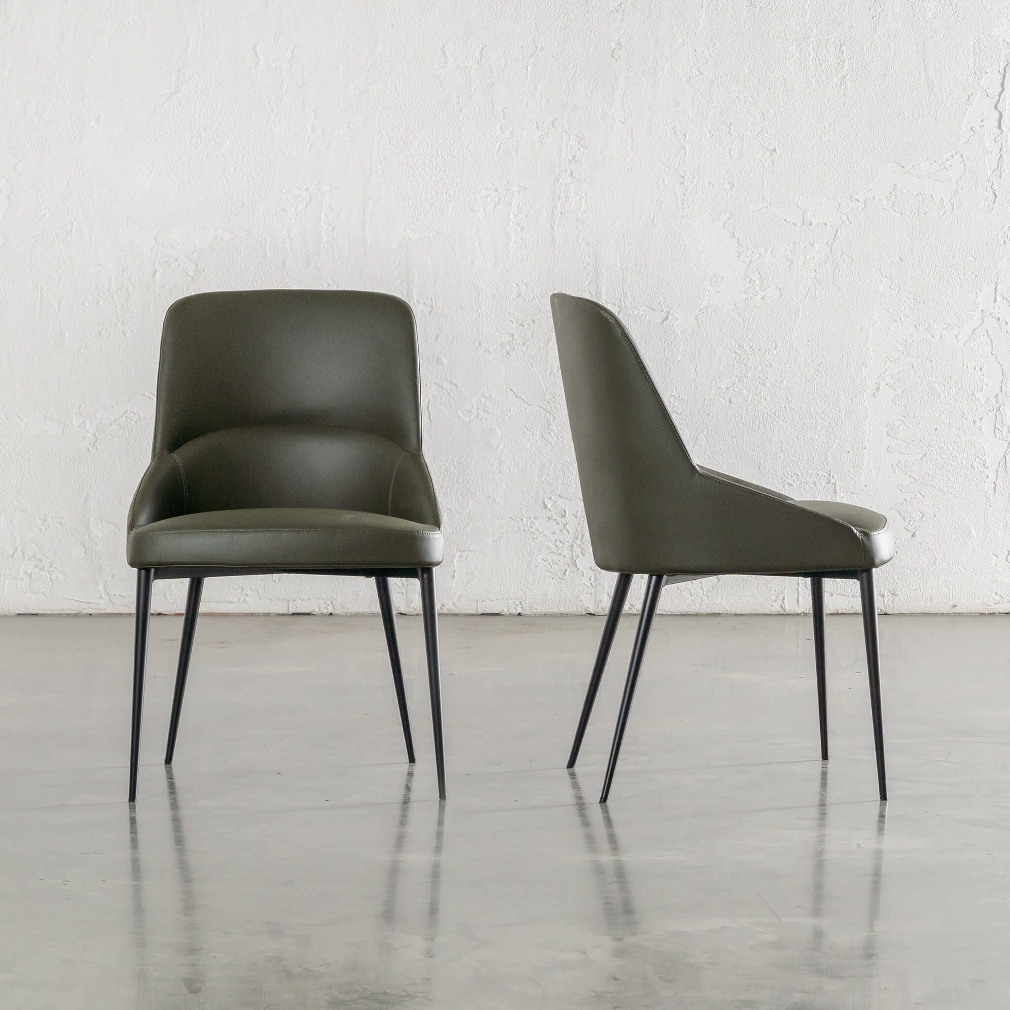 Carter Dining Chair – Mediterranean Deep Olive Vegan Leather