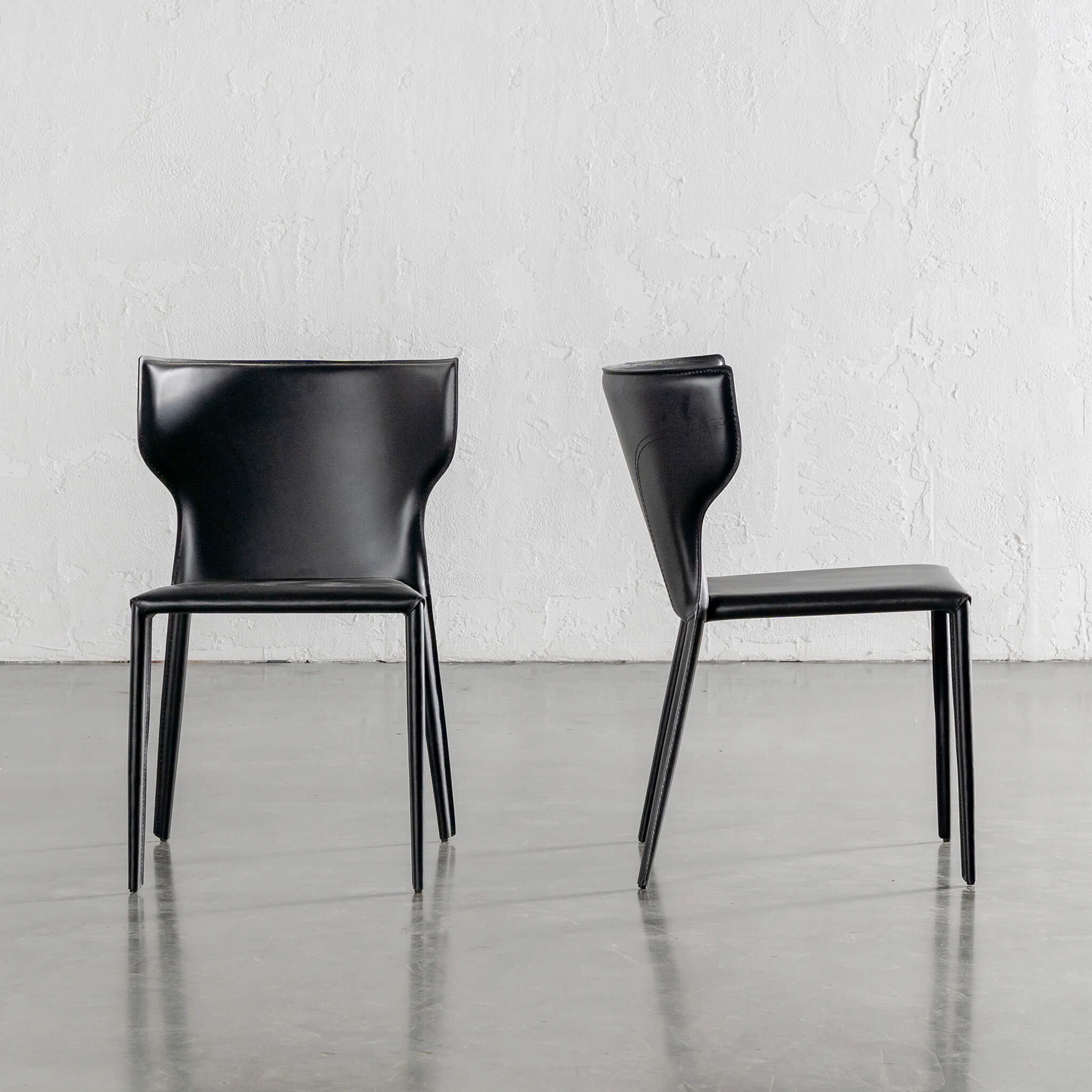 Cayden Mid Century Vegan Leather Dining Chair – Noir Black
