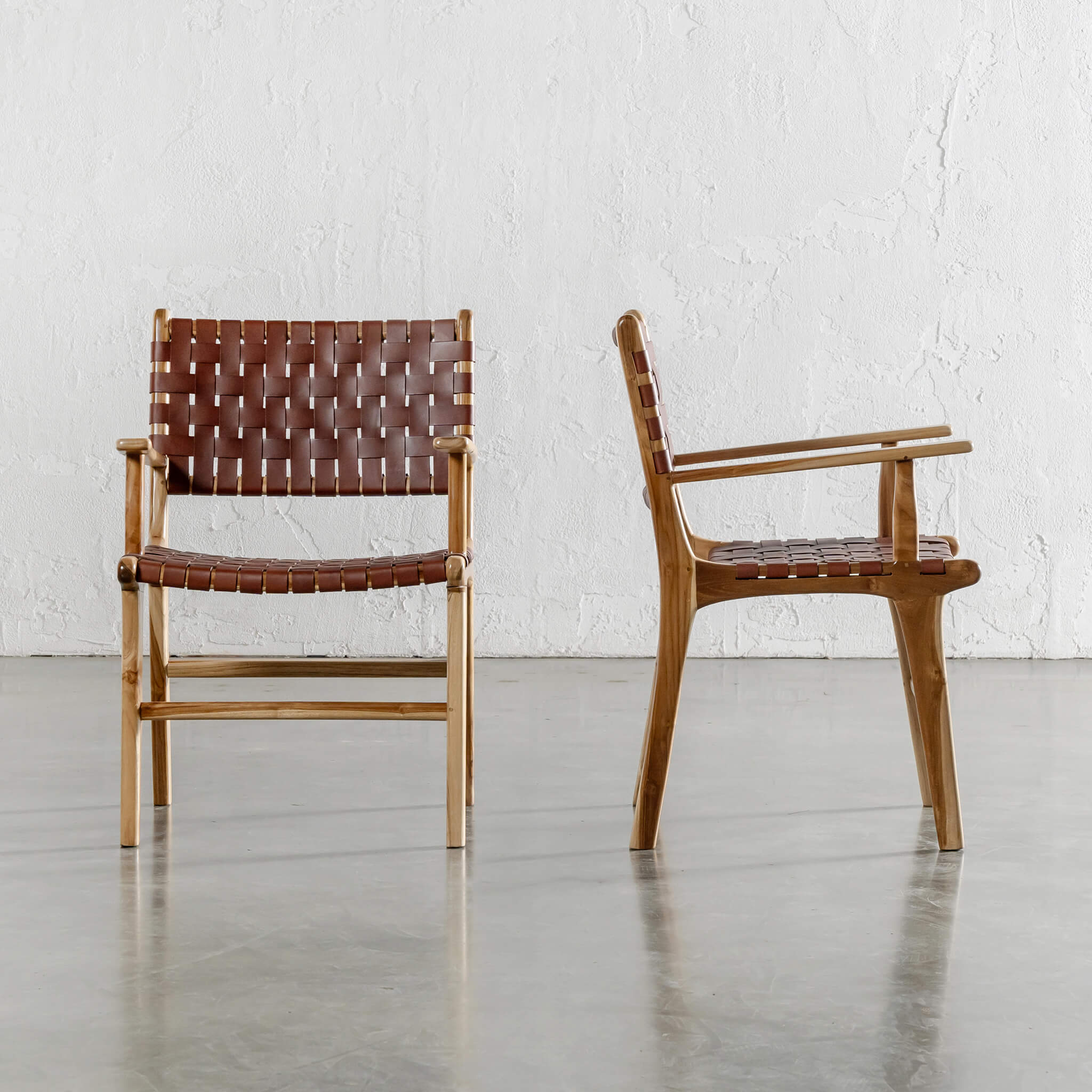 Maland Woven Leather Carver Chair – Tan Leather Hide