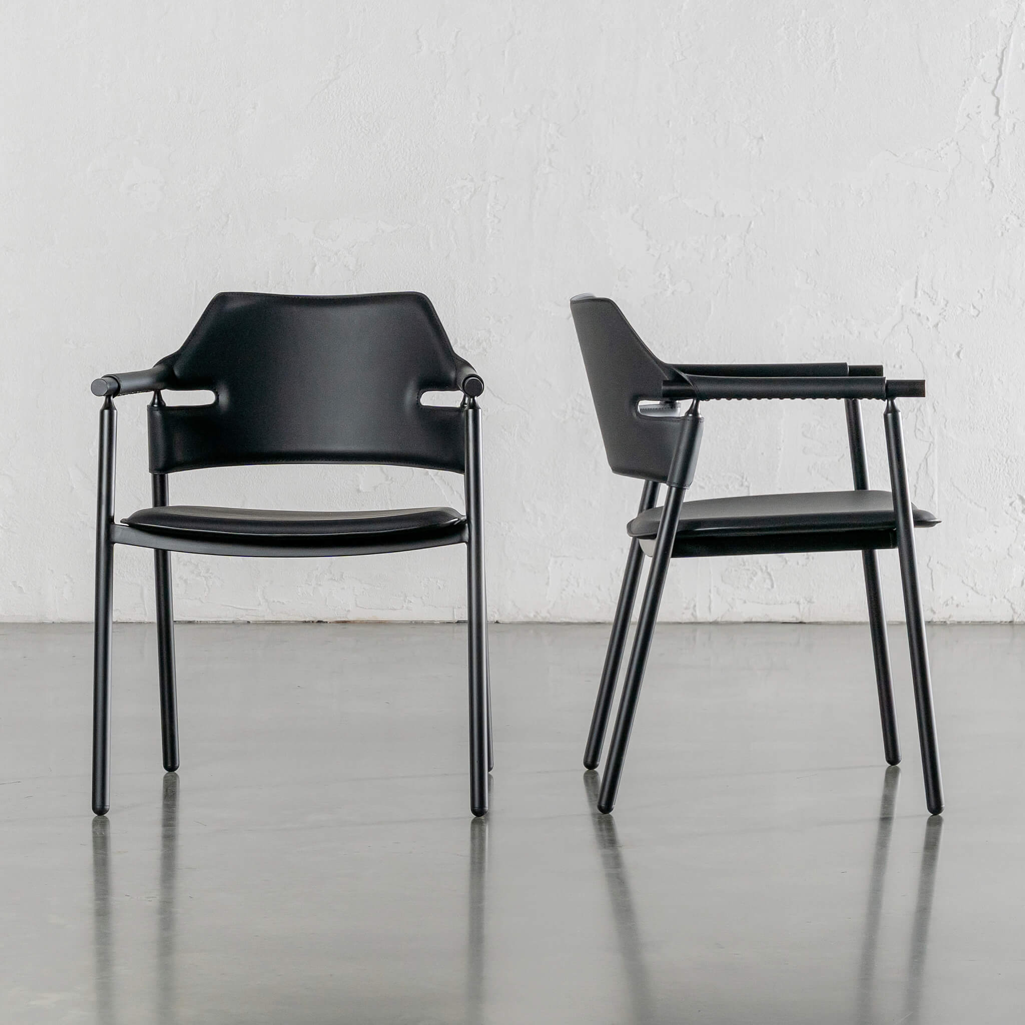Martana Vegan Leather Dining Chair – Noir Black - Image 1