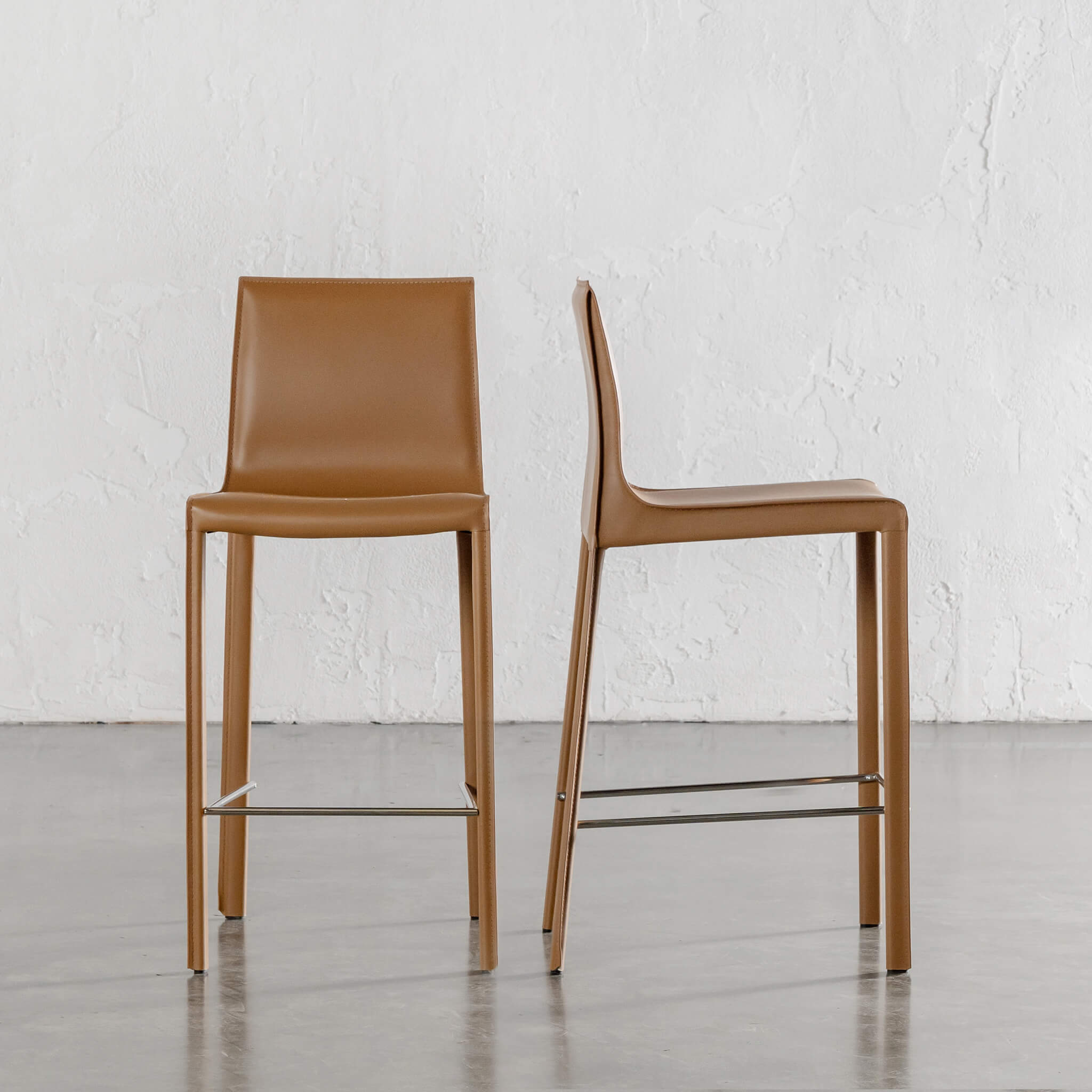 Parsons Mid Century Vegan Leather Bar Chair – Saddle Tan