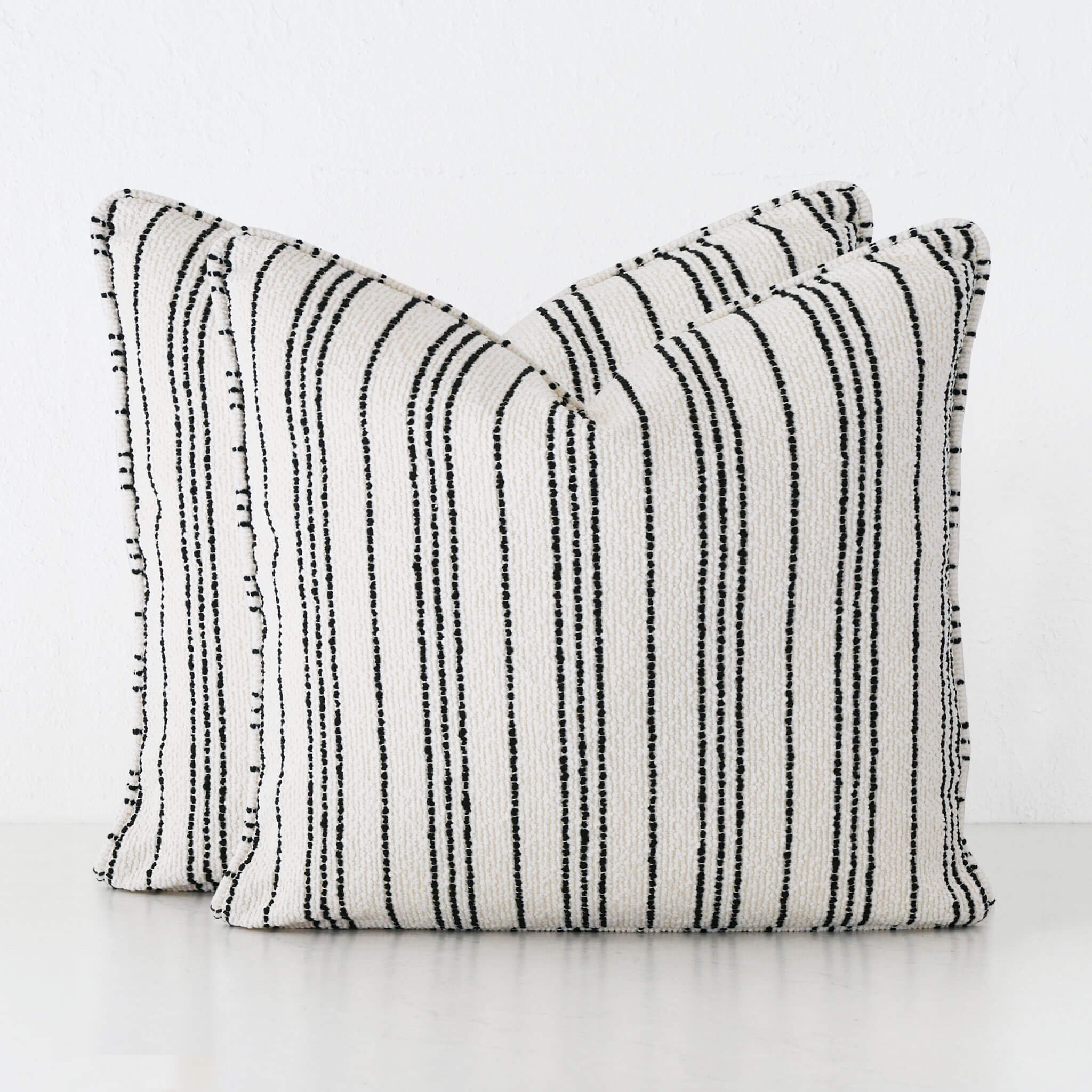 Campania Stripe Cushion Bundle X2 – Bone + Carbon Noir Stripe