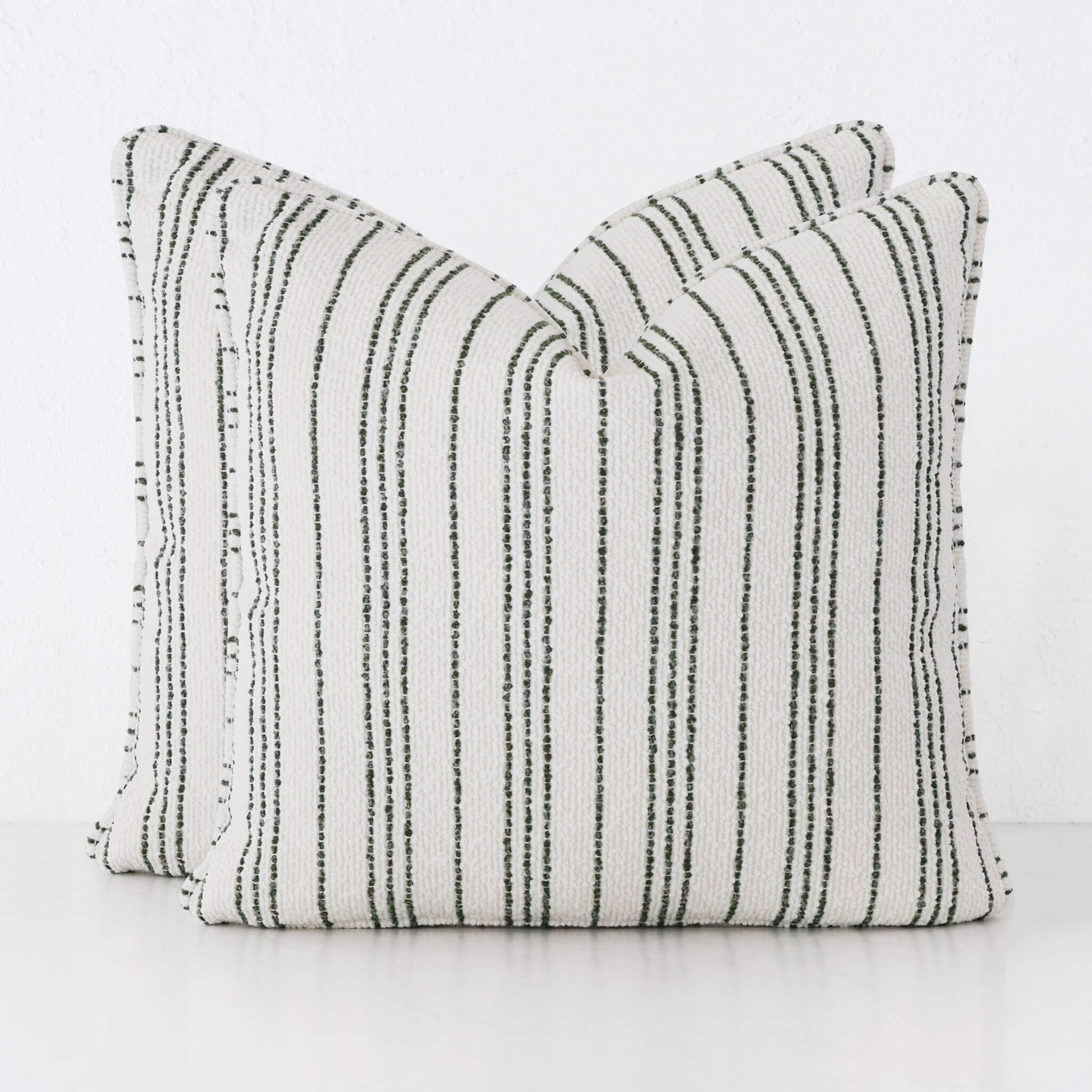 Campania Stripe Cushion Bundle X2 – Natural + Blade Olive Stripe