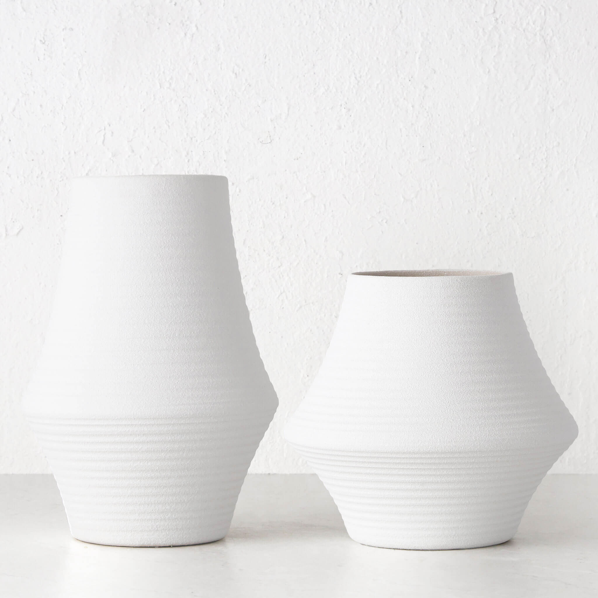 Alva Ceramic Vase Bundle X2 – White Ceramic