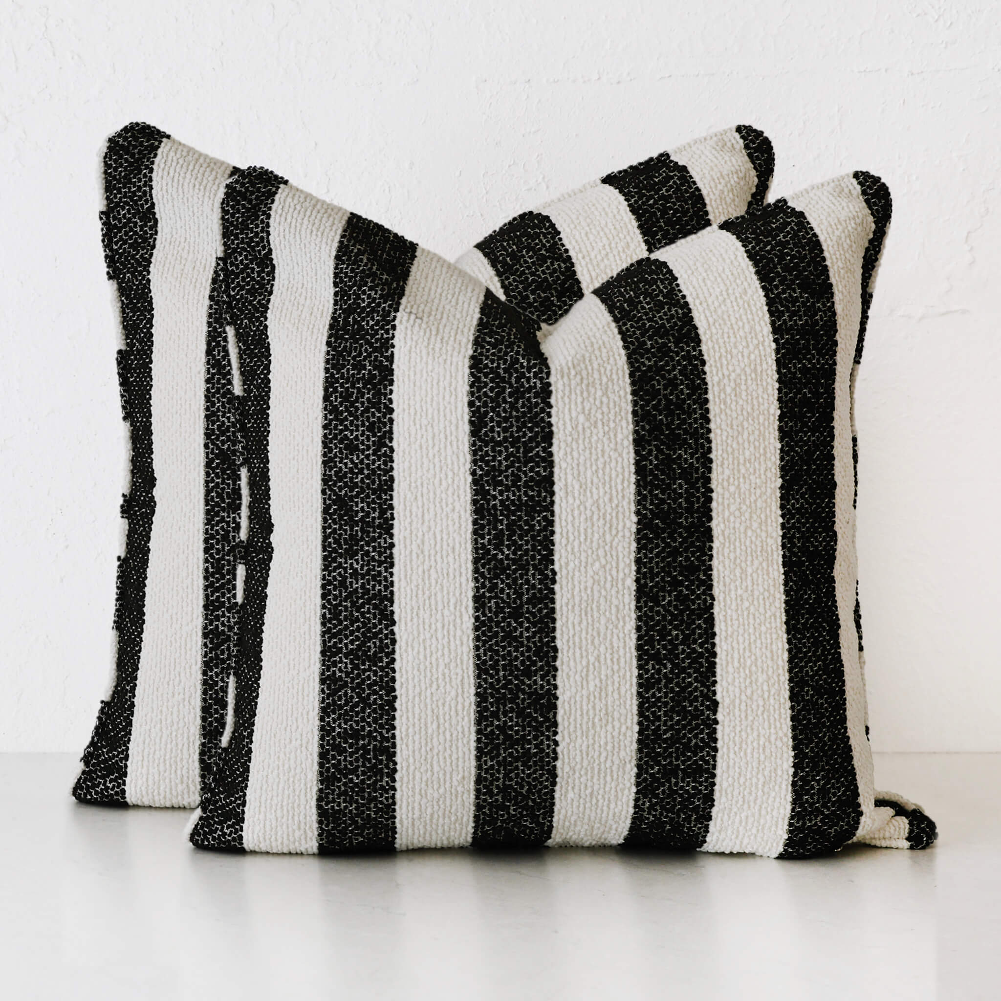 Napoli Cushion Bundle X2 – Carbon Noir + Bone Stripe - Image 1