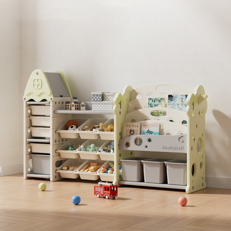 Three-column Treehouse-themed Kids Storage Rack – Multi-layer Toy And Book Organizer - Image 1