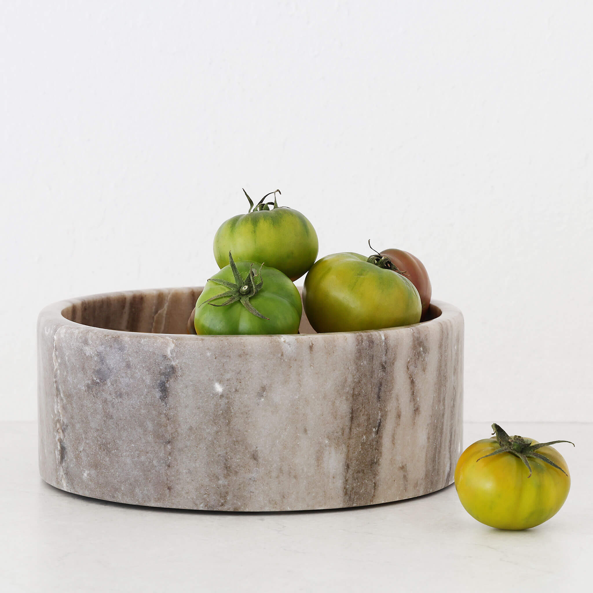 Mara Marble Salad Bowl – Beige Marble - Image 1