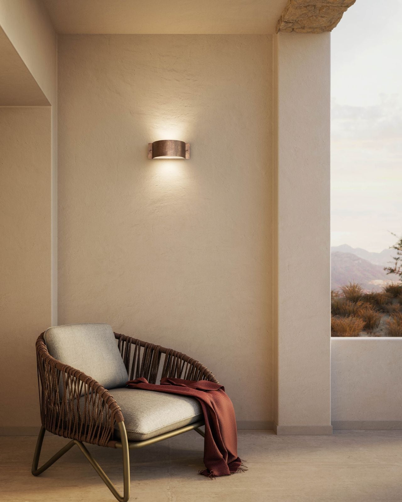 Antique Copper Arc Wall Light | Ex Display | SALE - Image 1