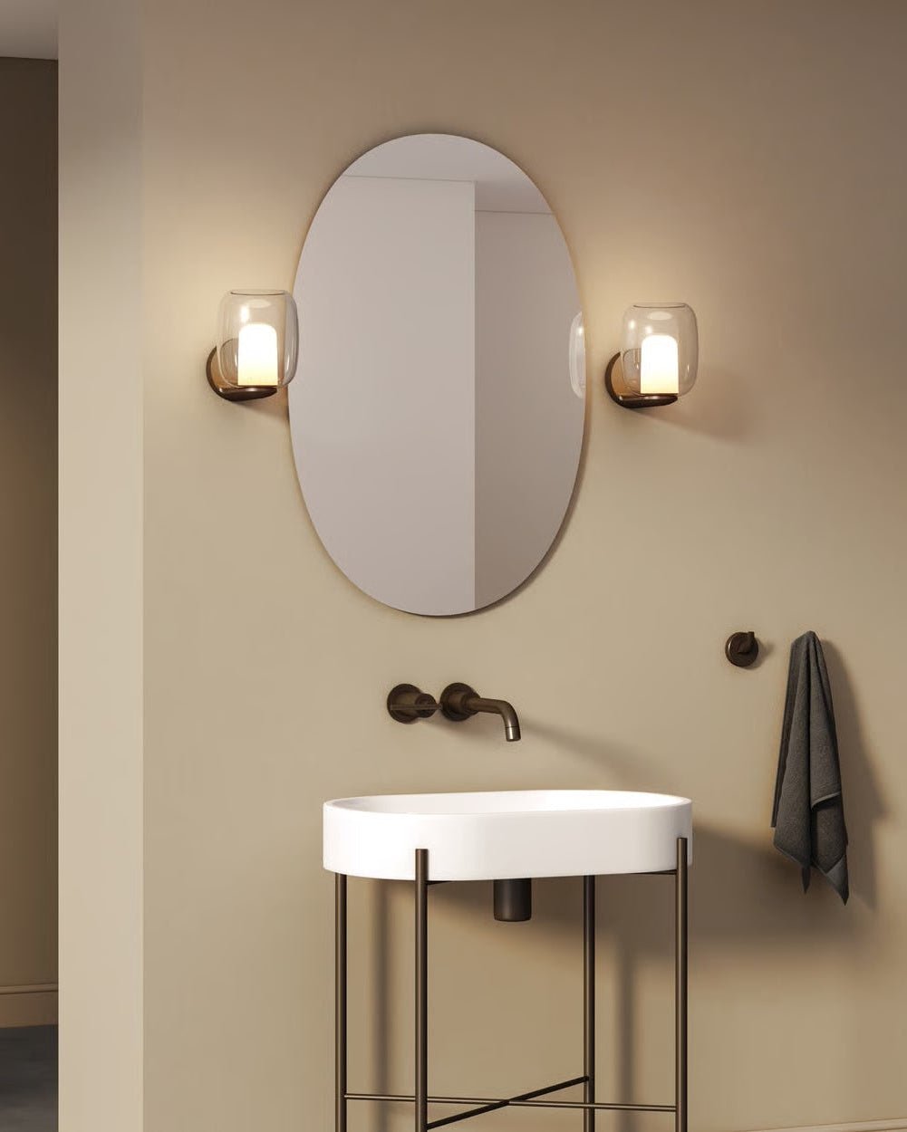 Blown Glass Bathroom Wall Light - Image 1
