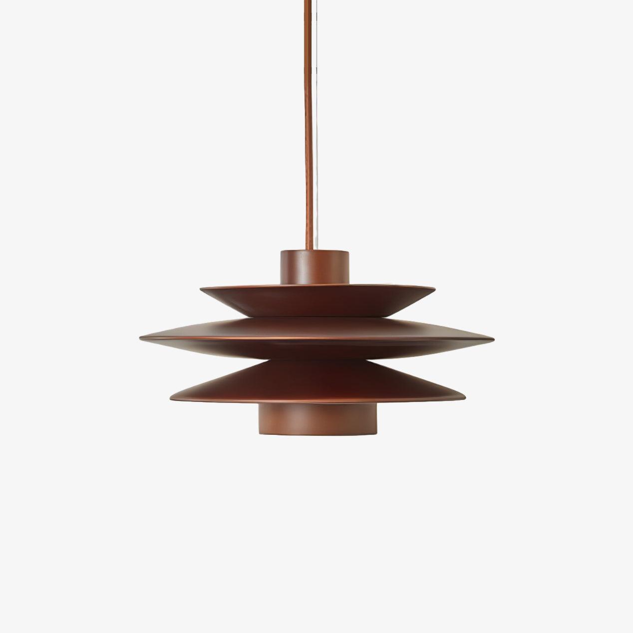 Cascade Wooden Disc Pendant Lamp - Image 1