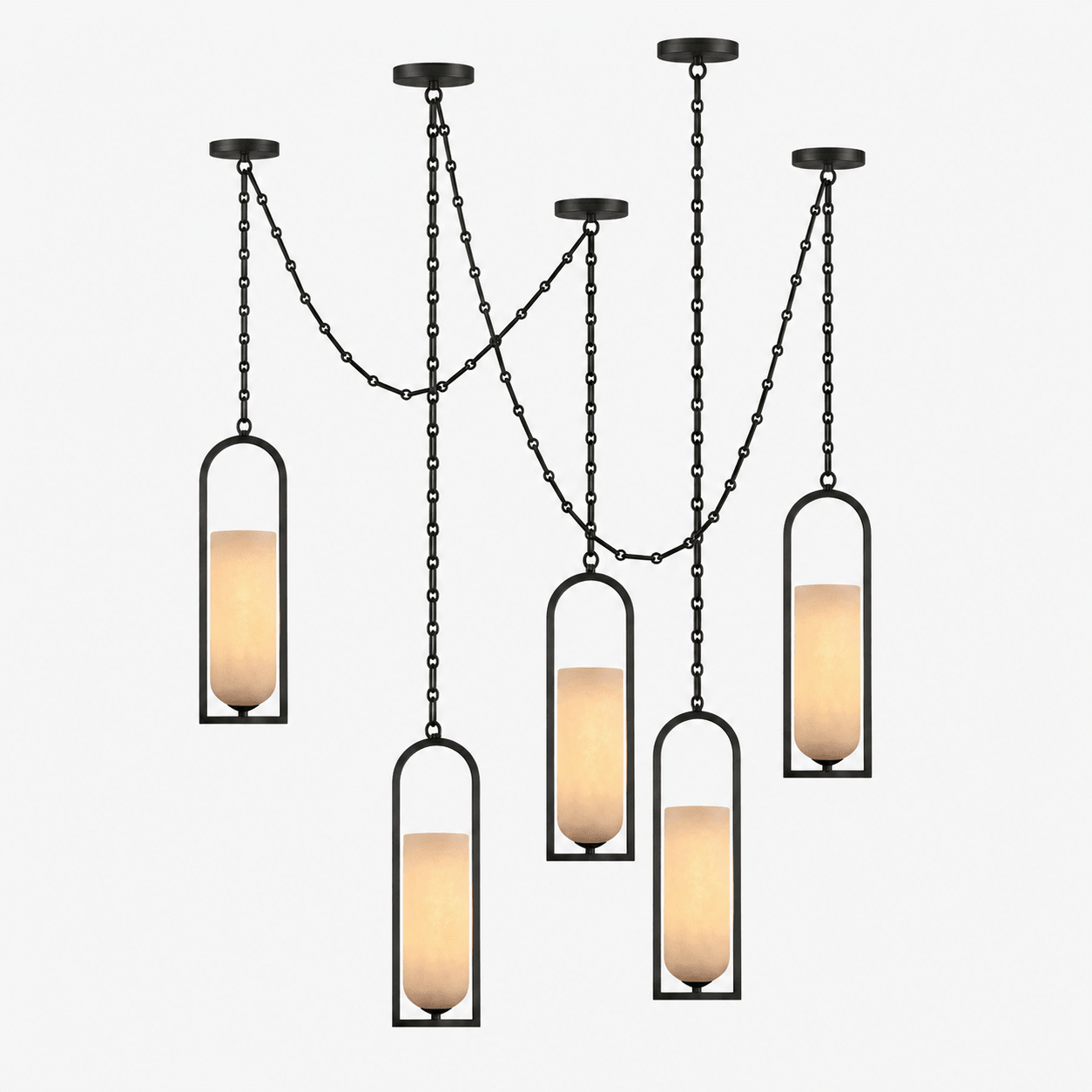 Cascading Chain Lantern Chandelier - Image 1