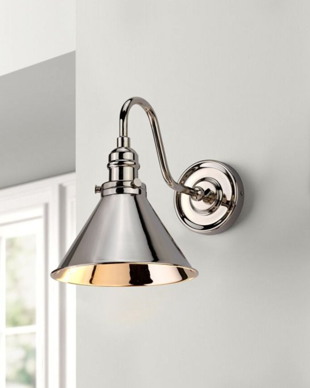 Conical Shade Gooseneck Wall Light
