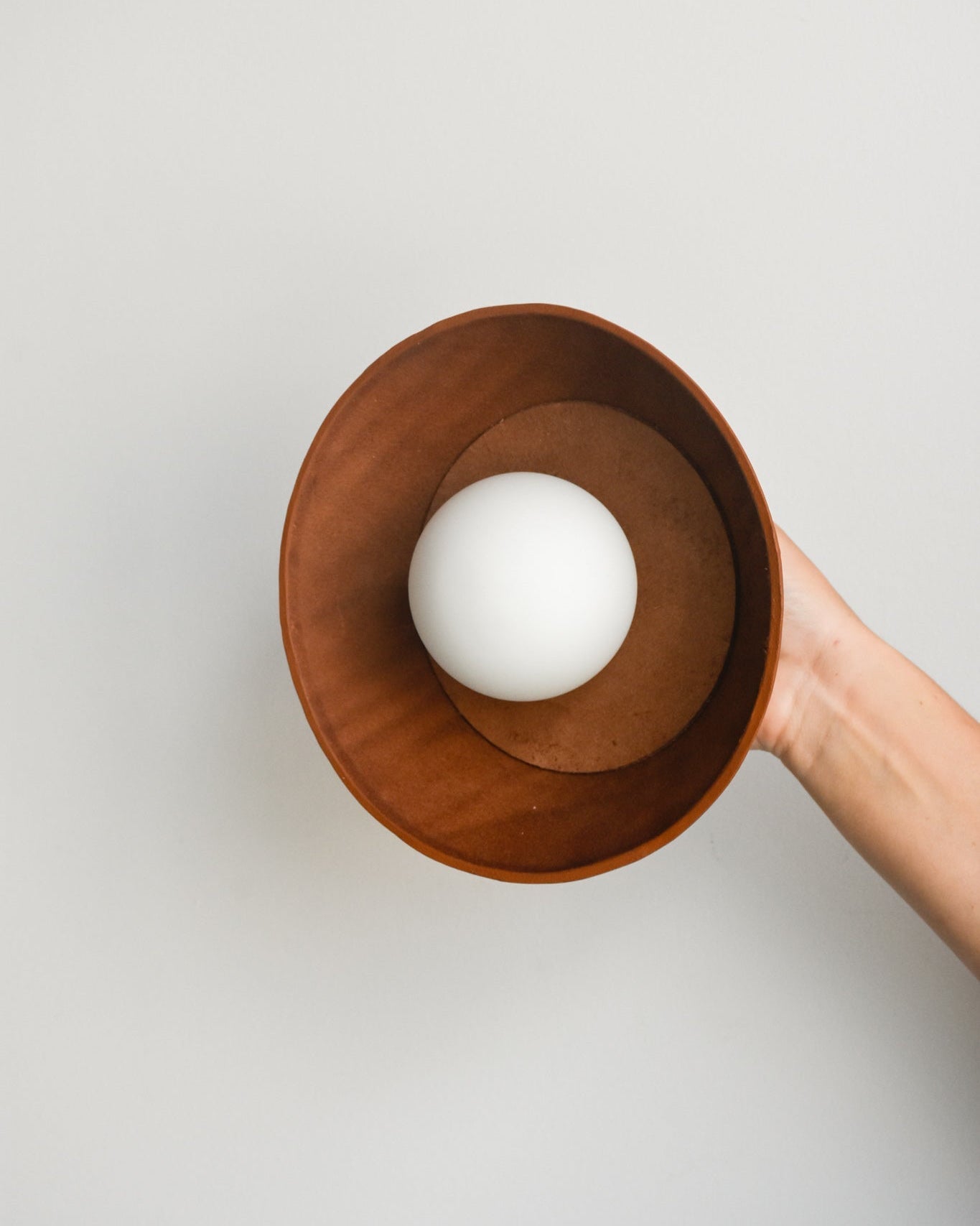 Handmade Leather Wall Sconce | Cup