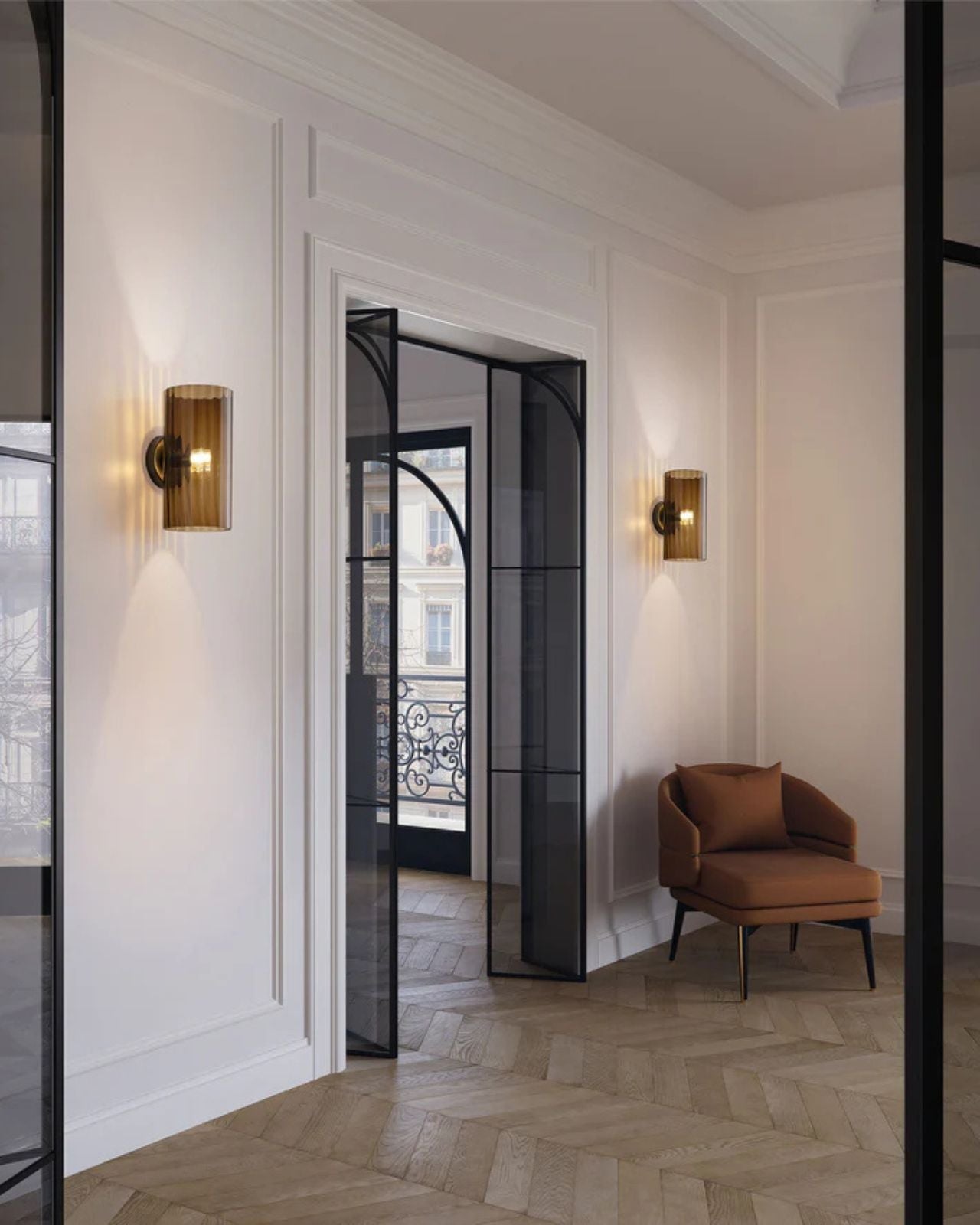Italian Cylindrical Glass Wall Light