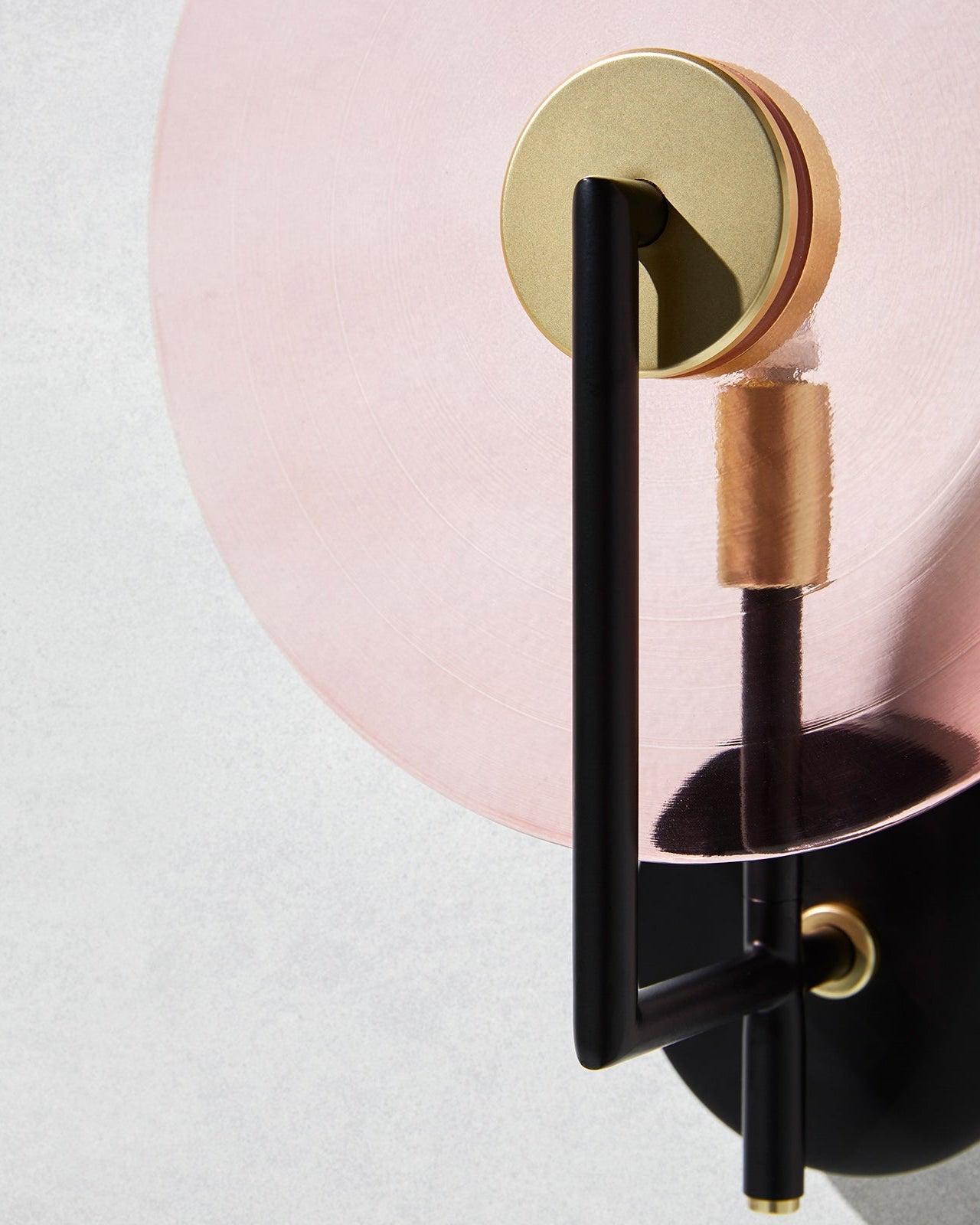 Large Matte Black Geometric Disc Wall Light