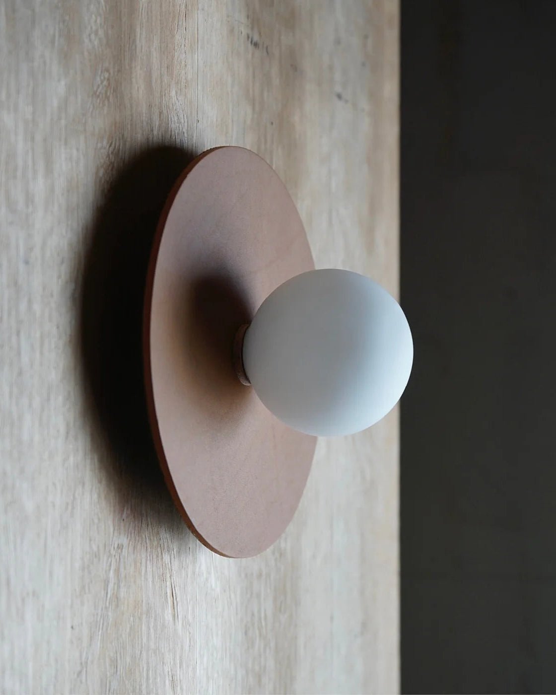 Leather Disc Wall Sconce