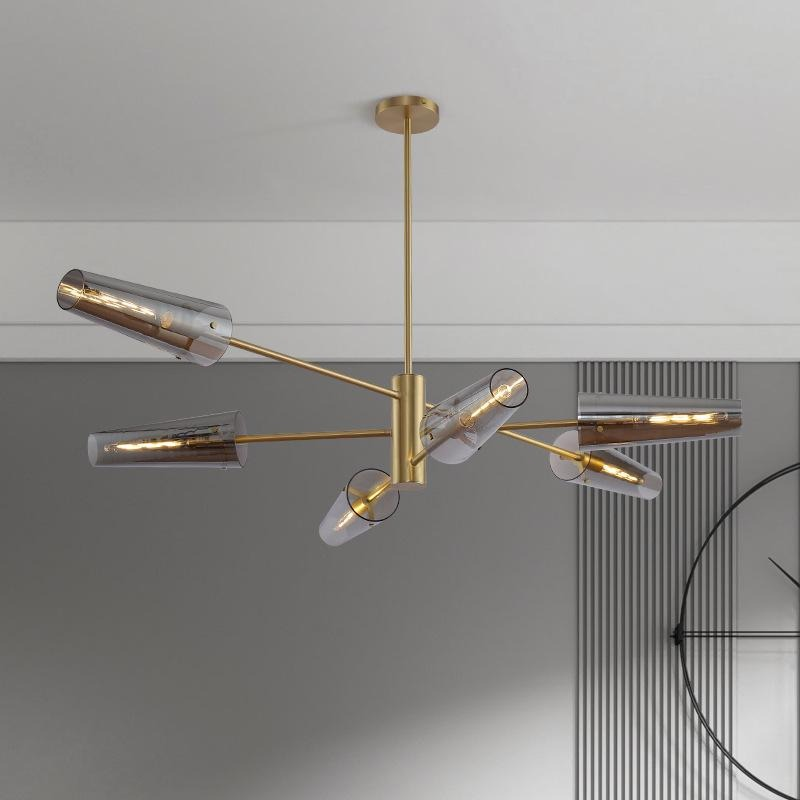 Modern Industrial Glass Branch Chandelier