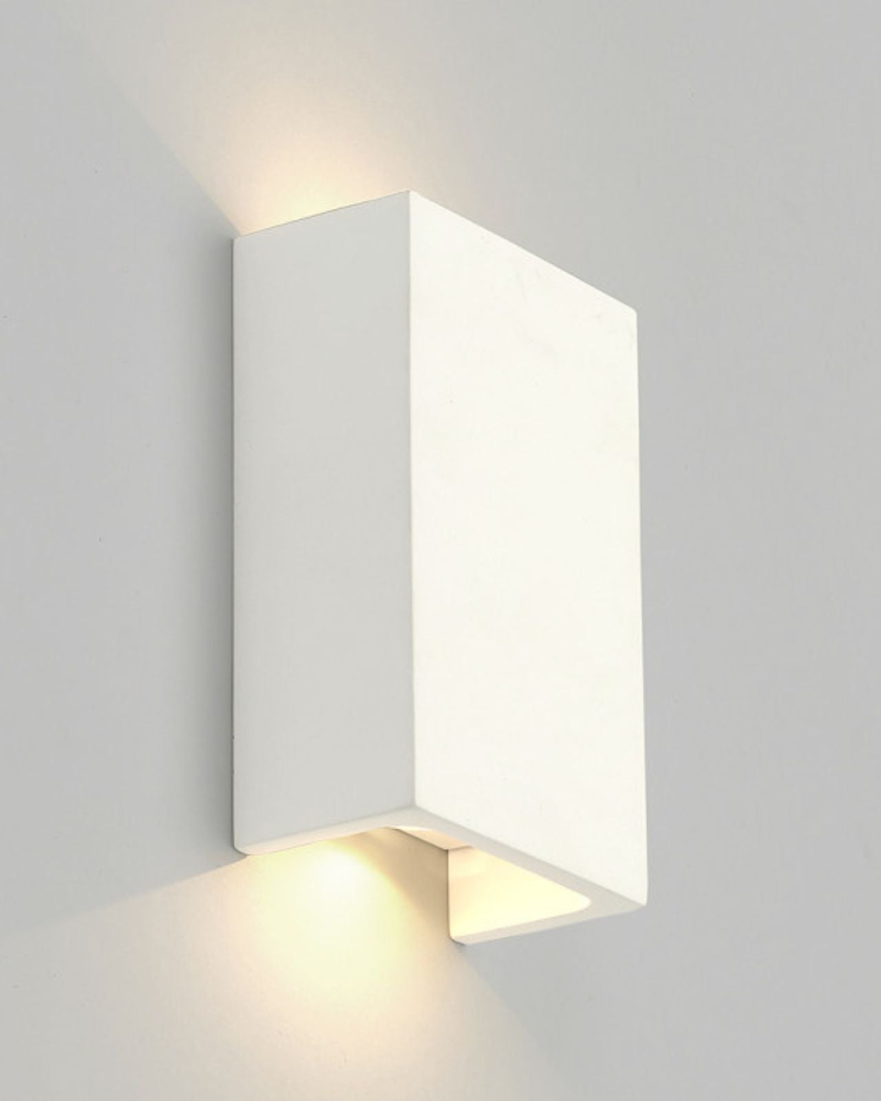 Rectangular Plaster Up Down Wall Sconce