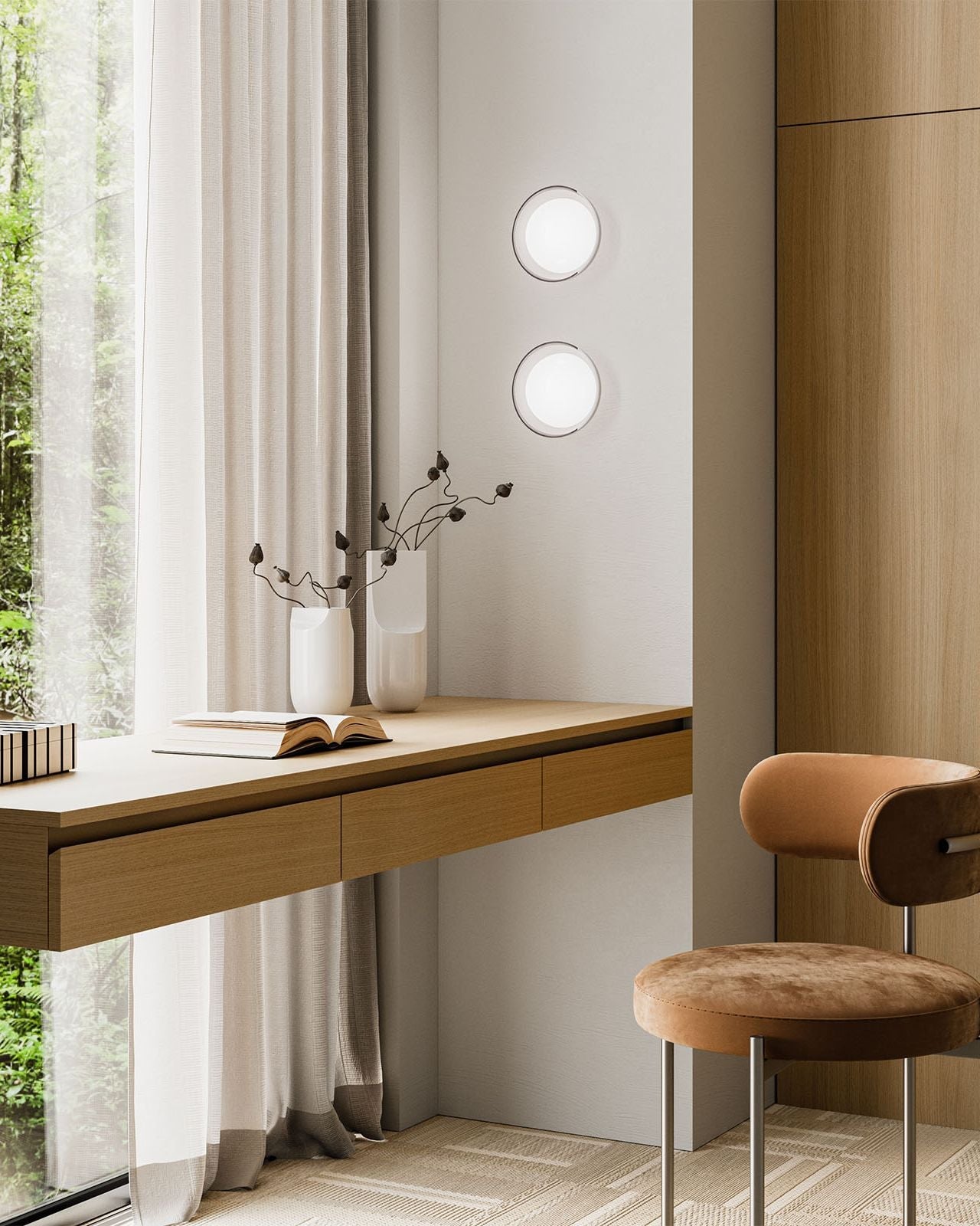 Sculptural Glass Dome Wall Light