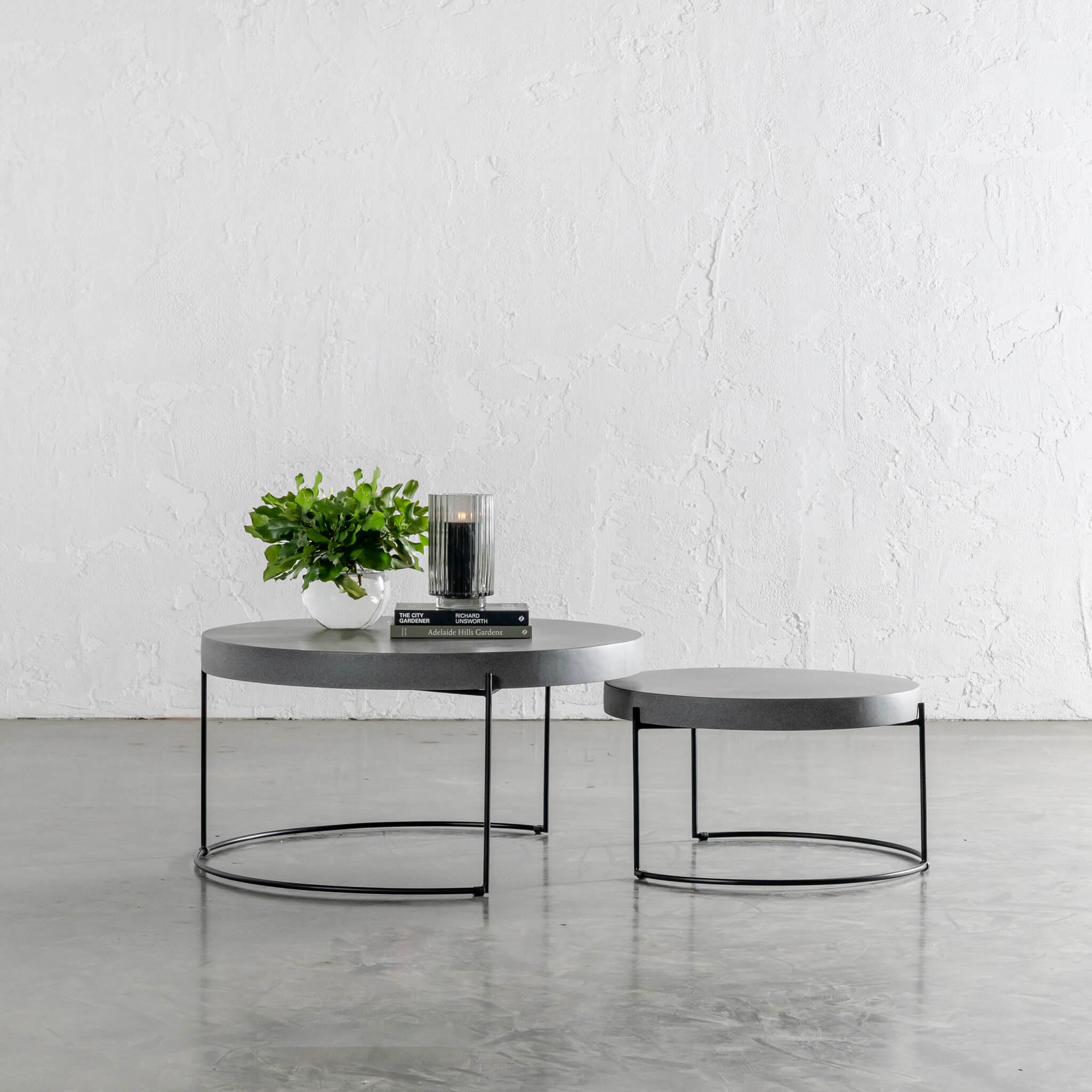 Aria Concrete Granite Coffee Table Bundle – Classic Mid Grey