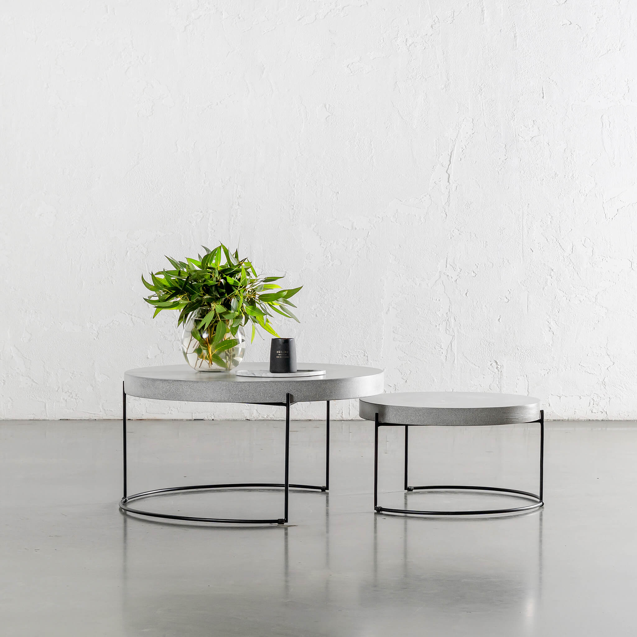 Aria Concrete Granite Coffee Table Bundle – Zinc Ash