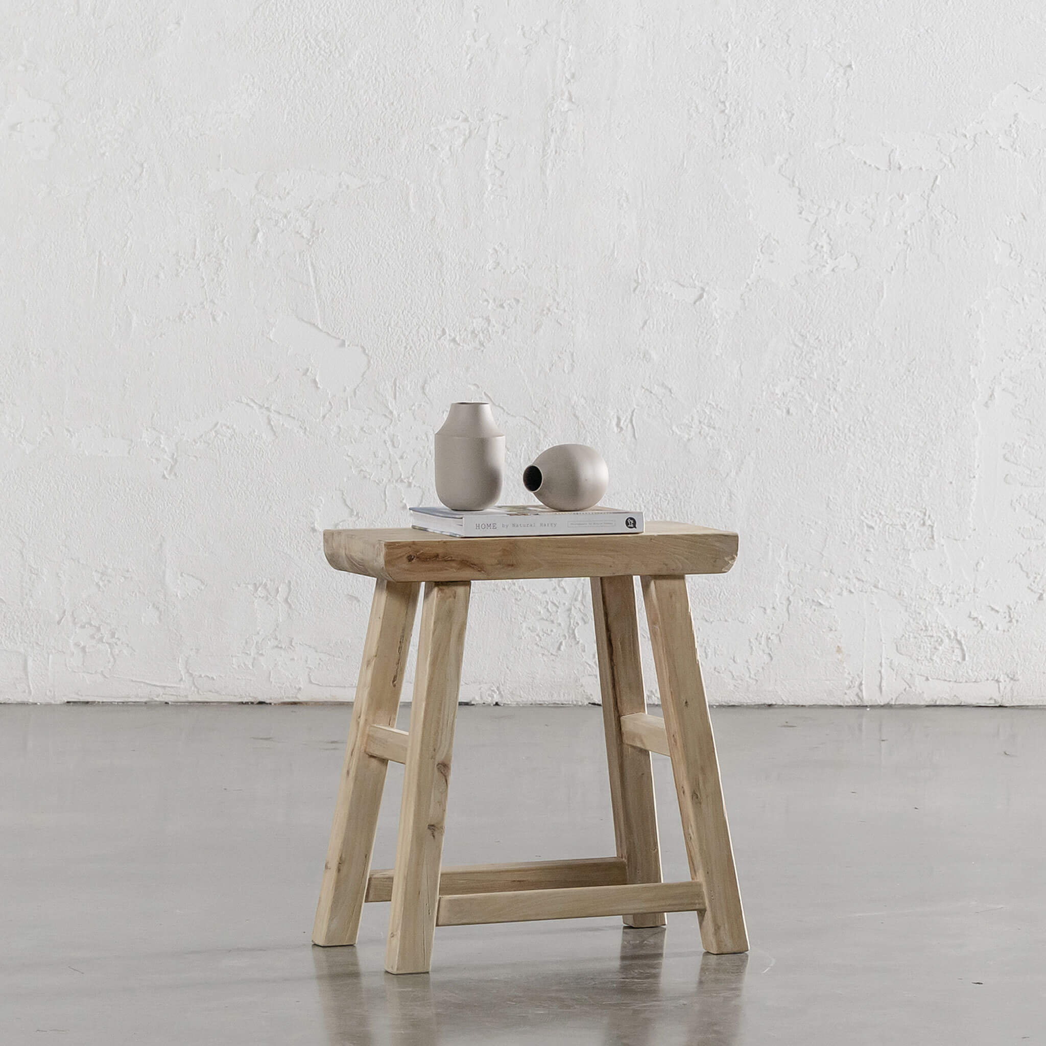 Capretta Elm Rectangle Workers Stool – Bleached Bristle