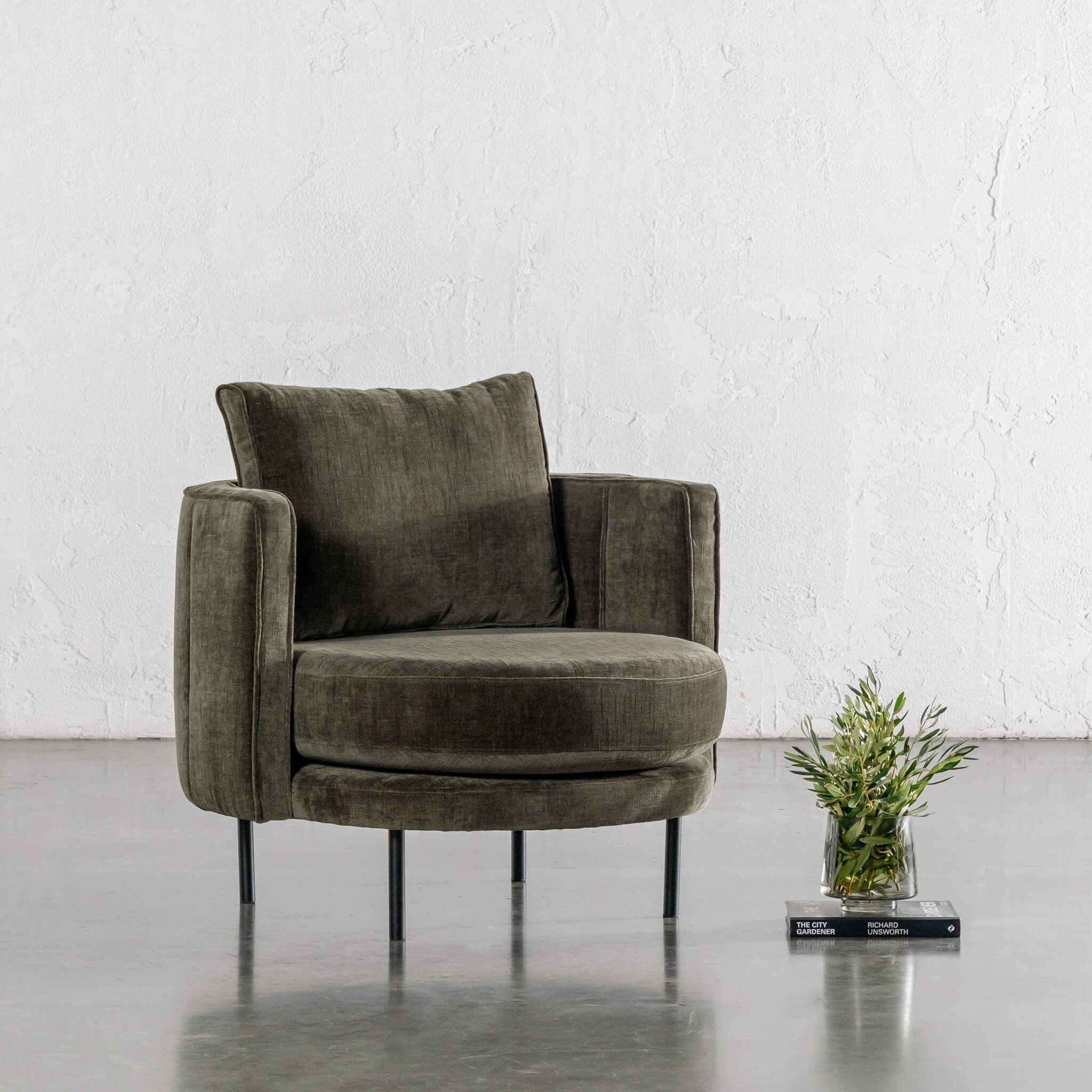 Carson Moderna Curved Ribbed Chair – Deep Brunswick Green - Image 1