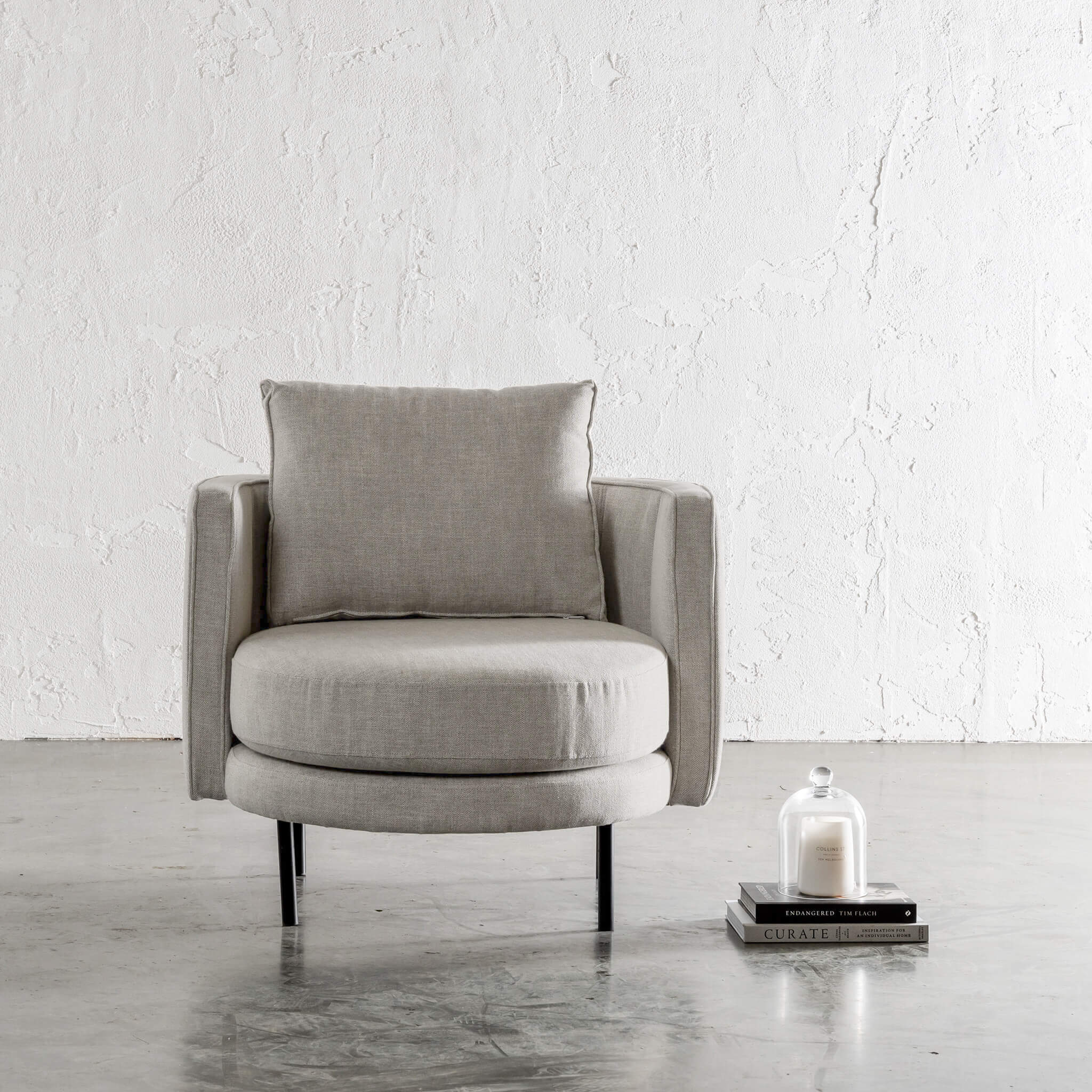 Carson Moderna Curved Ribbed Chair – Jovan Earth - Image 1