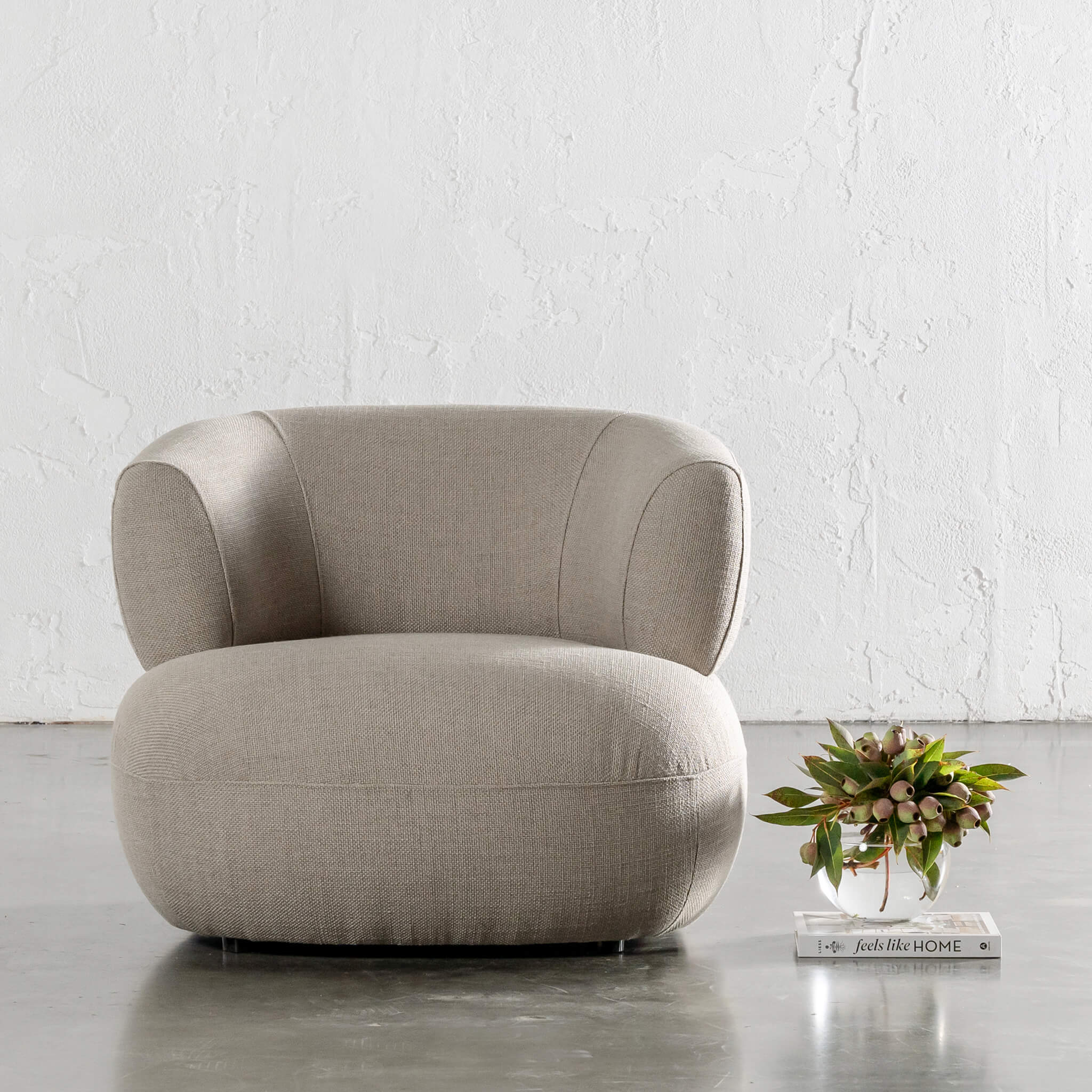 Carson Rounded Armchair – Deep Manuka Weave