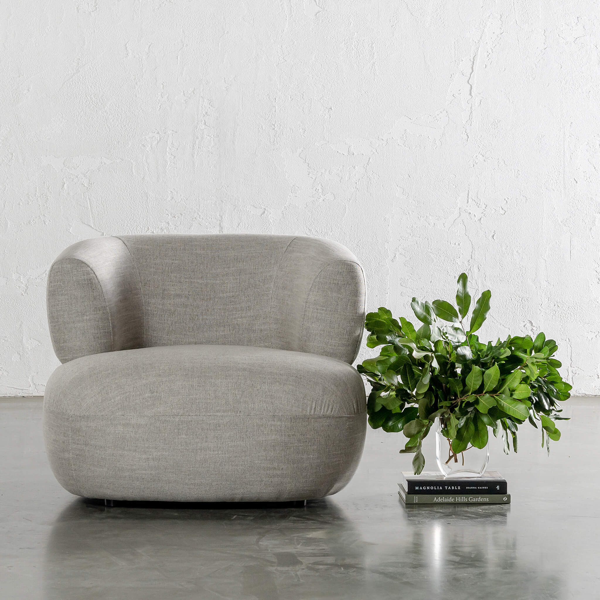 Carson Rounded Armchair – Jovan Earth - Image 1