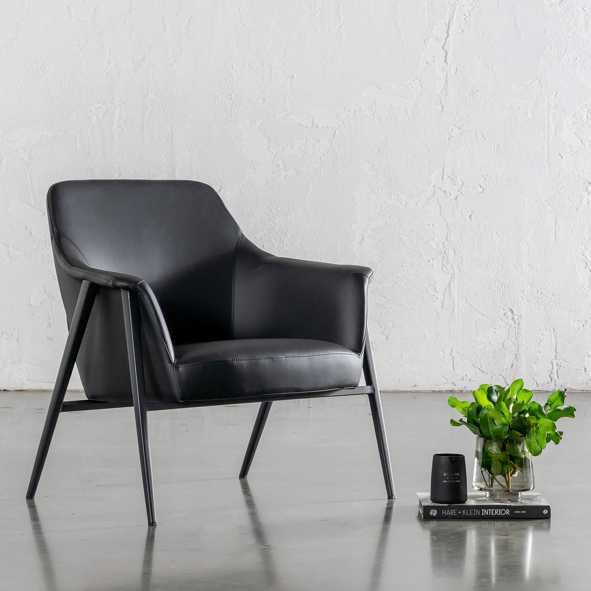 Marcus Armchair – Noir Black Vegan Leather