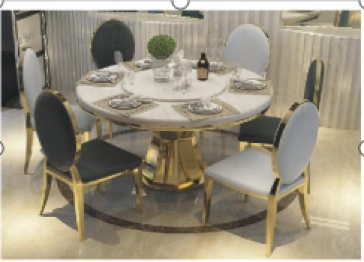 Gold Finish Marble Dining Table BYC019