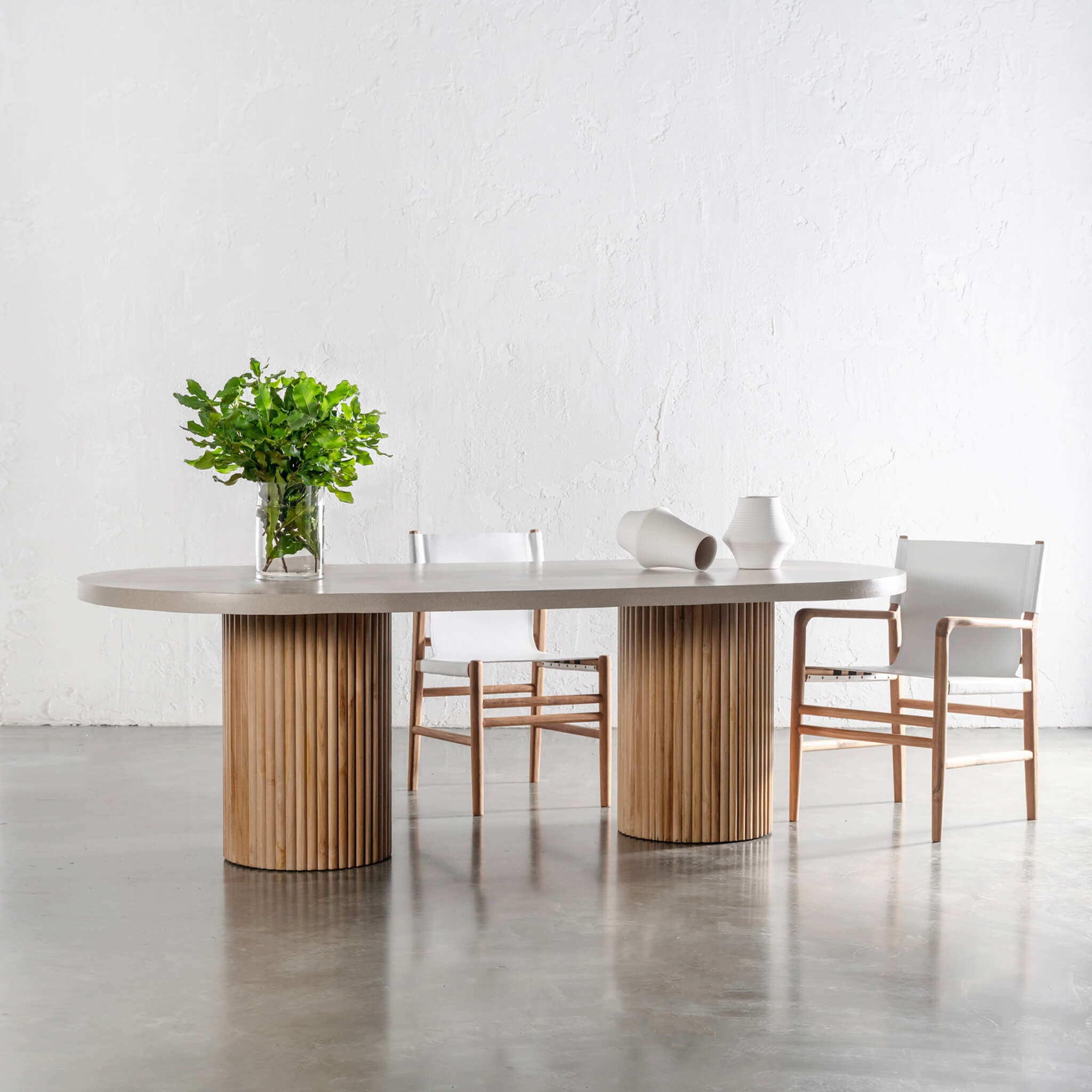 Aria Vitolo Pillar Oval Dining Table – 220cm