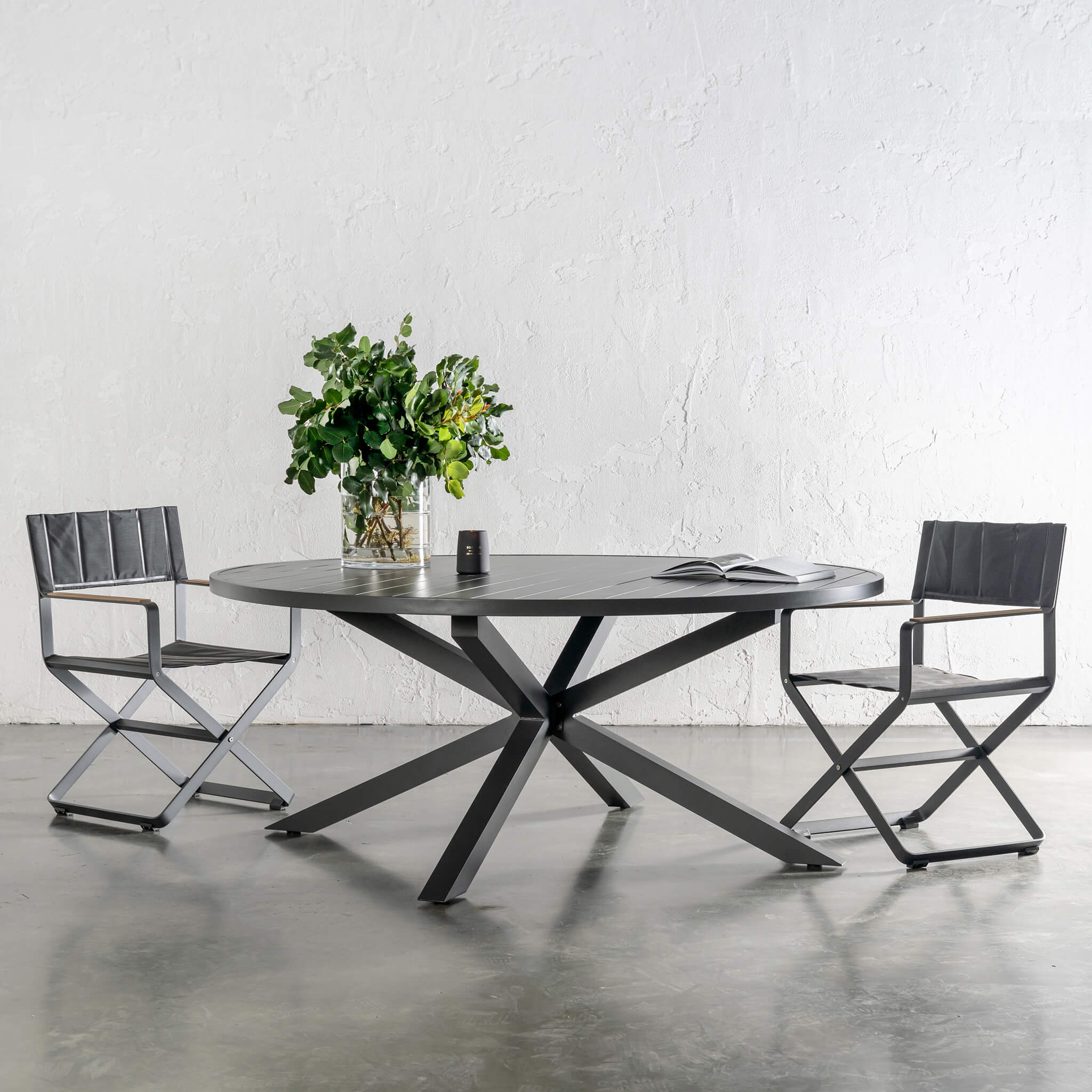 Paloma Outdoor Slatted Dining Table – Round 180cm