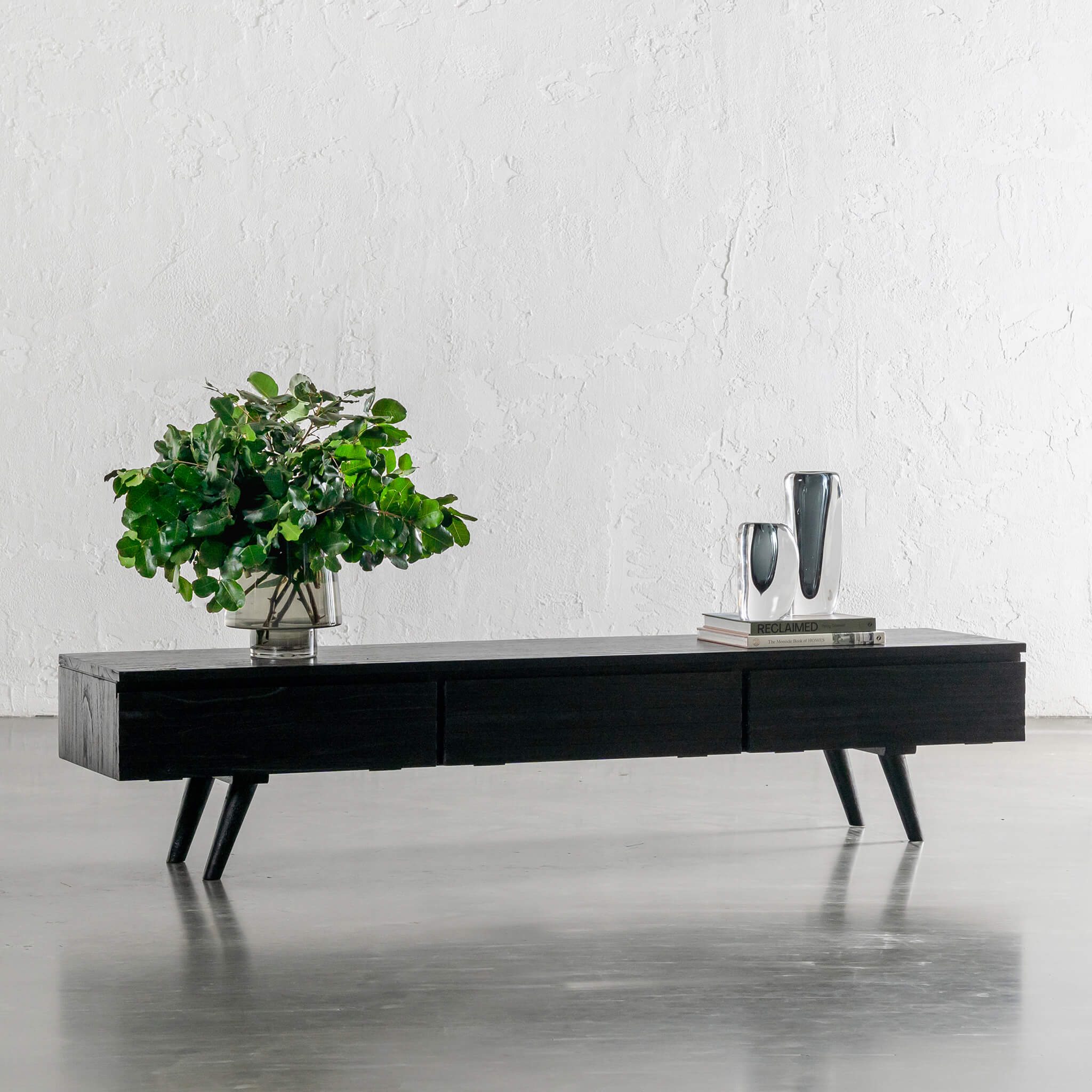 Amara Mid Century Timber Tv Stand – Black