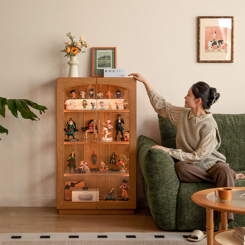 Emery 70cm Fas-graded Solid Cherry Wood Bookcase Display Shelf