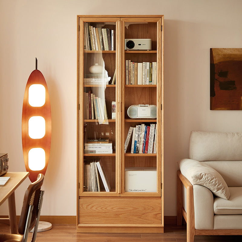 Freya 80cm Fas-graded Solid American Oak Wood Bookcase Display Shelf & Storage