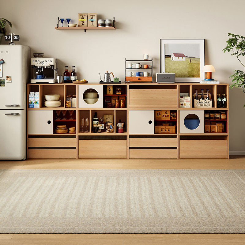 Mario Floor-standing Modular Storage Cabinet Chest Set For Home Natural Wood Color - Image 1