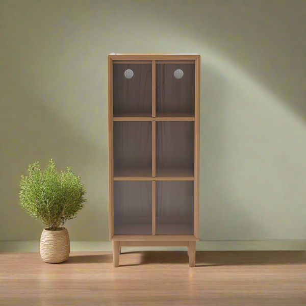 Zoey Rubberwood Bookcase Display Shelf