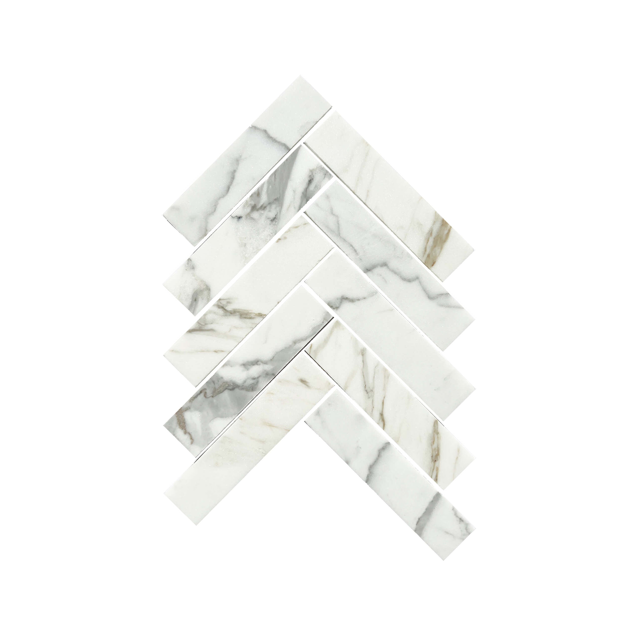 Artemis Mosaic Herringbone 35x150mm Natural Stone Honed Calacatta Gold - Image 1