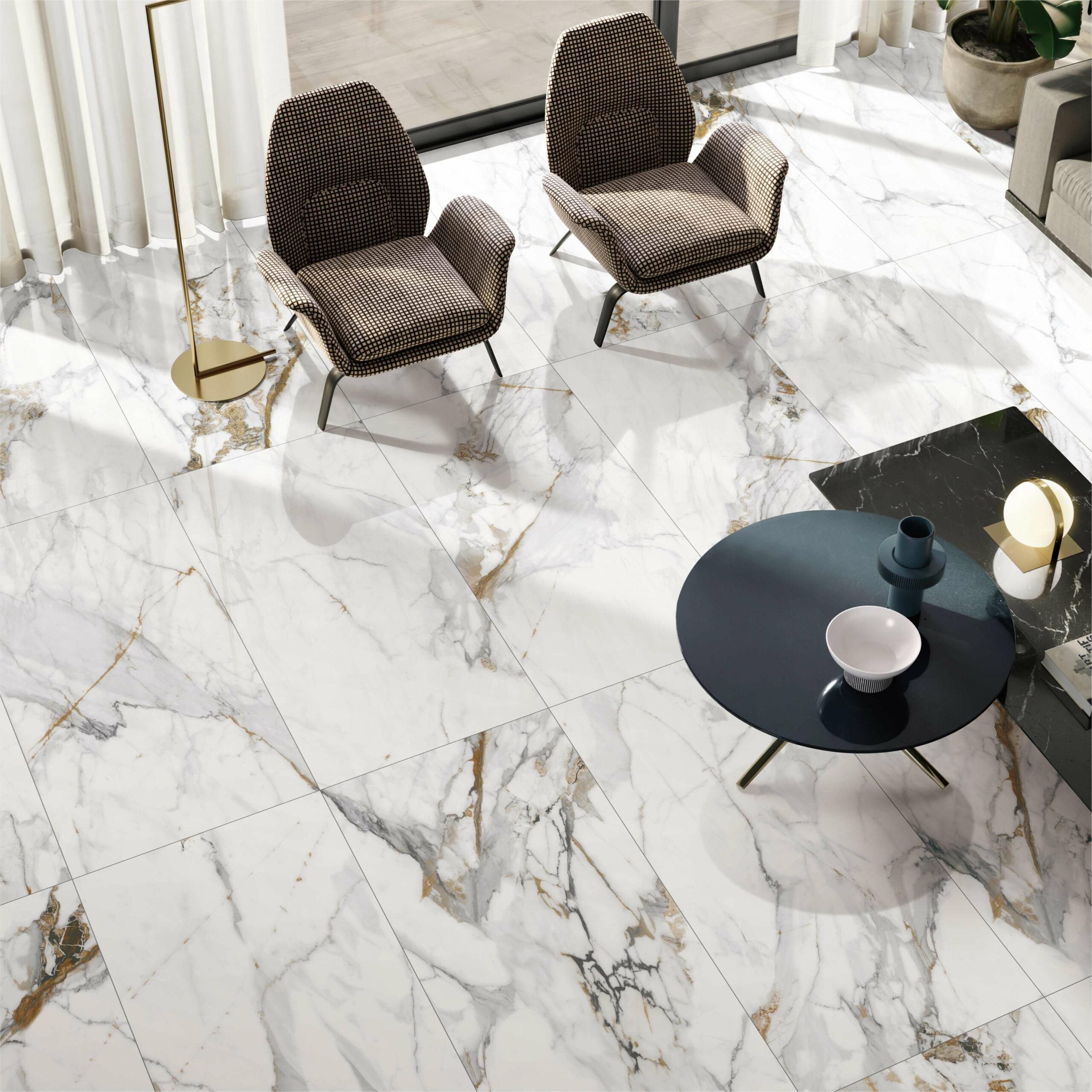 Calacutta Oro 1200x600 Polished White Marble Look Rectified - Image 1