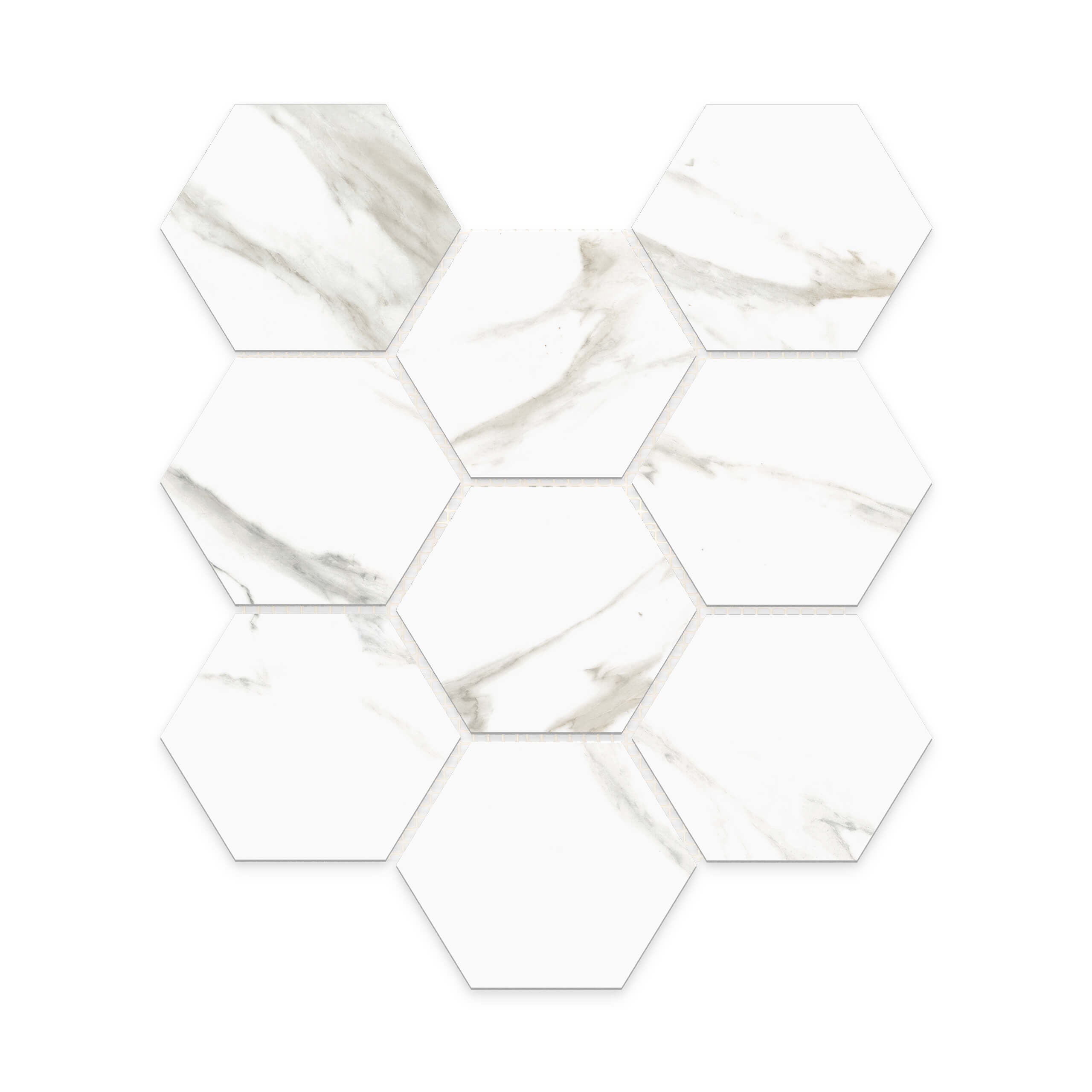 Calacutta Oro Hexagon 100x100 Porcelain Matt White