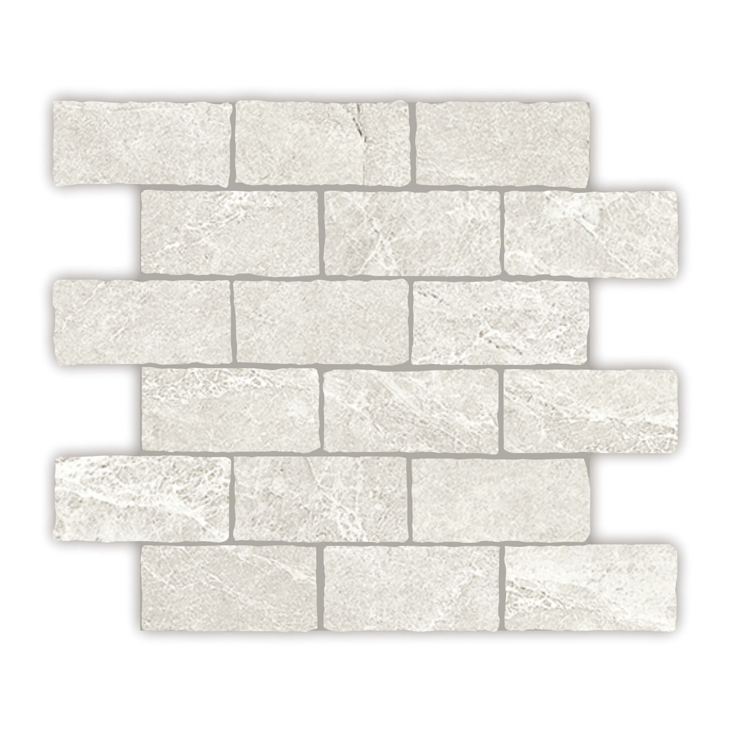 Capri Mosaic Rectangle 48x98mm Porcelain Tumbled Salt - Image 1